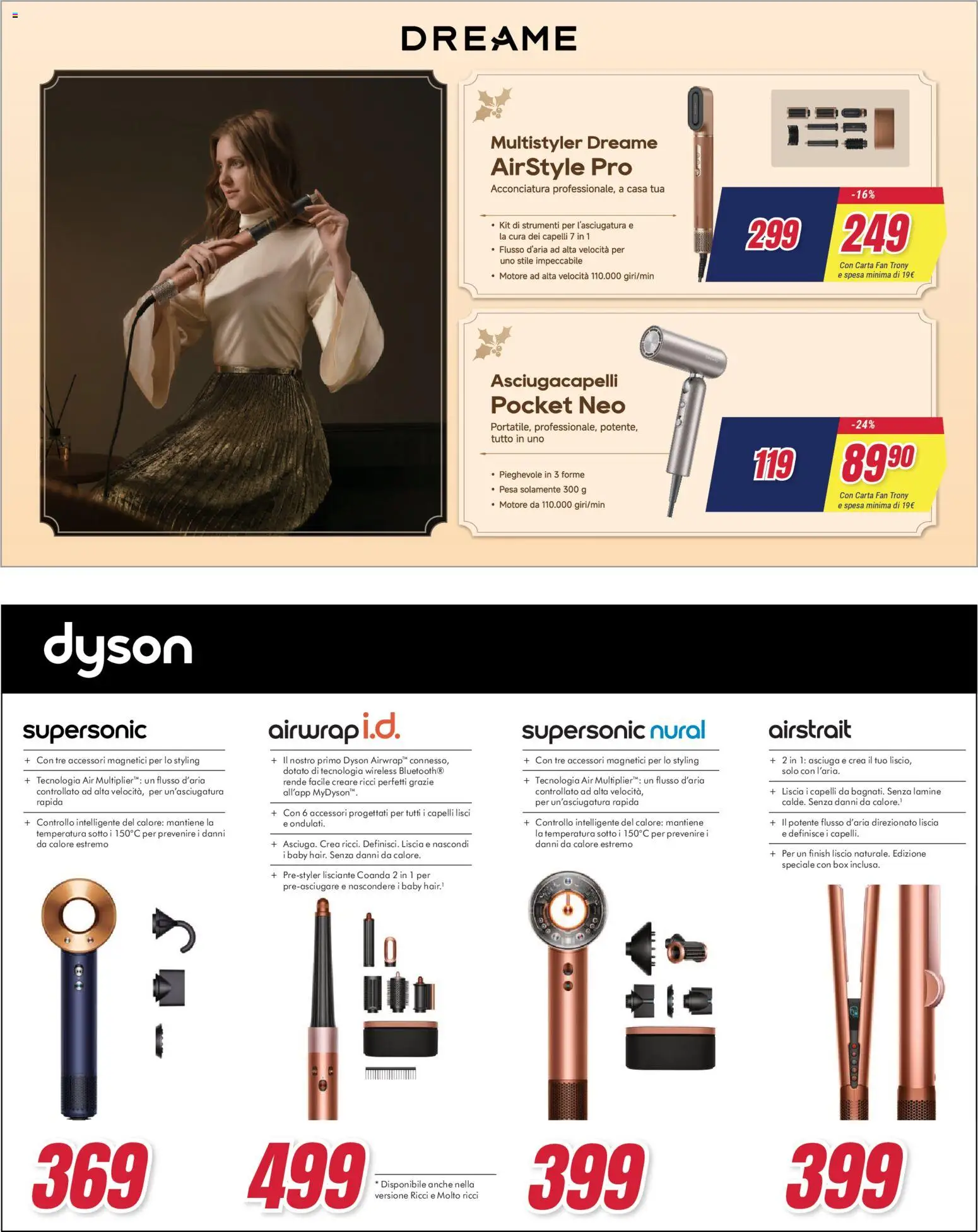 Volantino Trony del 27.12.2025 | Pagina: 17 | Prodotti: Fan, Asciugacapelli, Dyson
