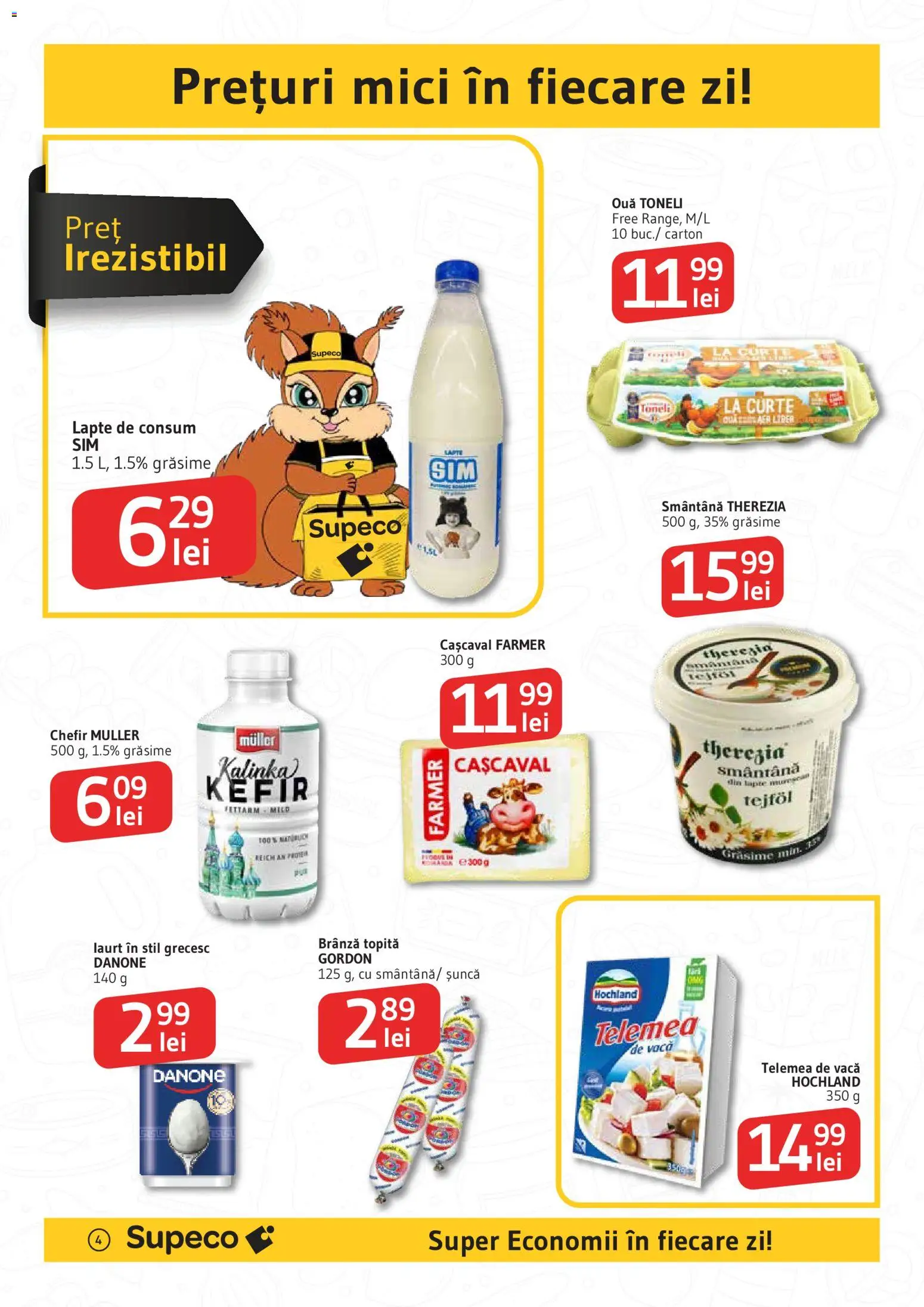 Noul catalog Supeco – valabil de la 27.11.2025 | Pagină: 4 | Produse: Cașcaval, Lapte, Șuncă, Kefir