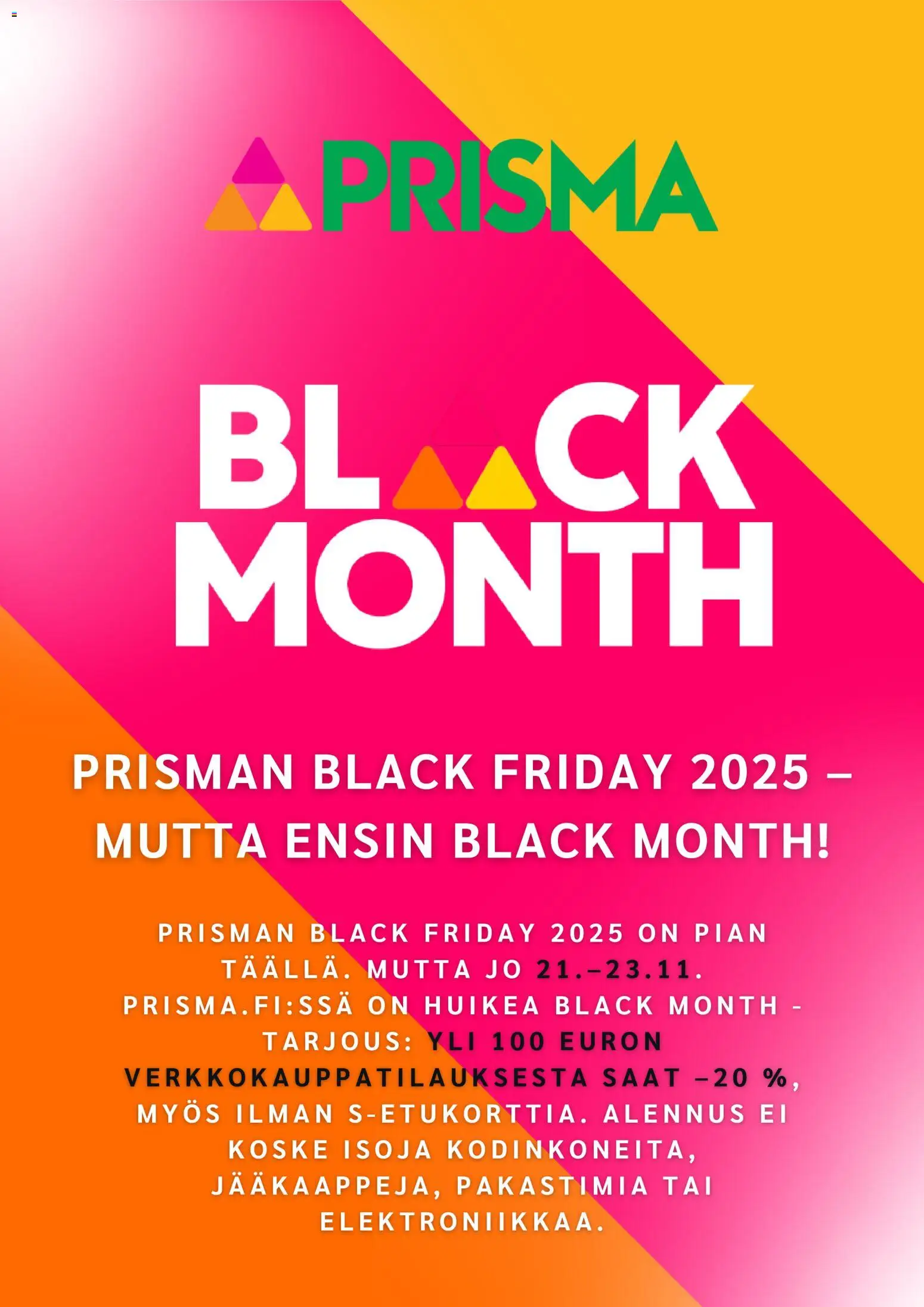 Prisma - Black Friday ennakkoilmoitus – voimassa 21.11.2025 alkaen | Sivu: 1