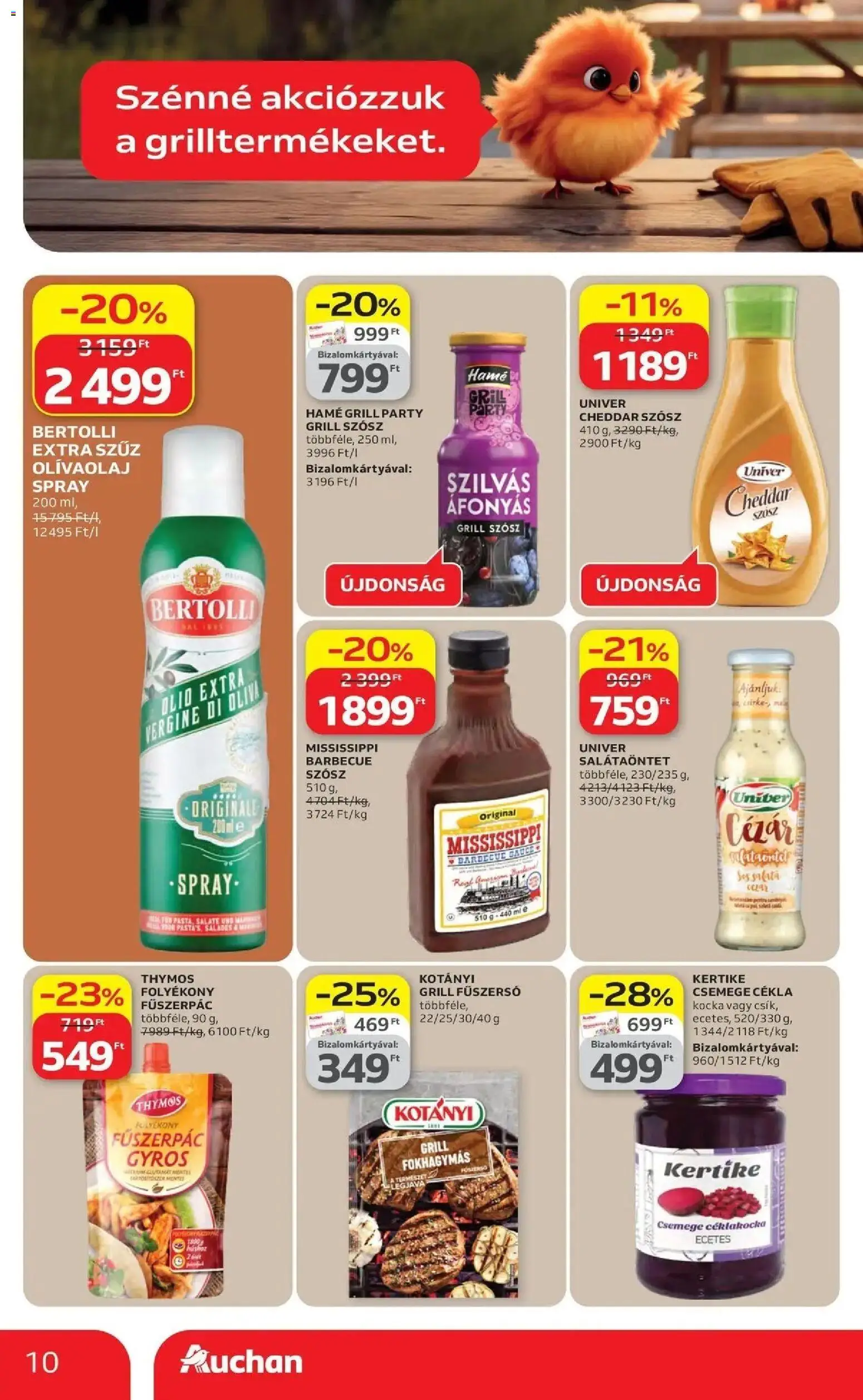 Auchan akciós ujság - amely érvényes a következő dátumtól: 16.04.2026 | Oldal: 10 | Termékek: Cékla, Fűszerpác, Grill, Cheddar