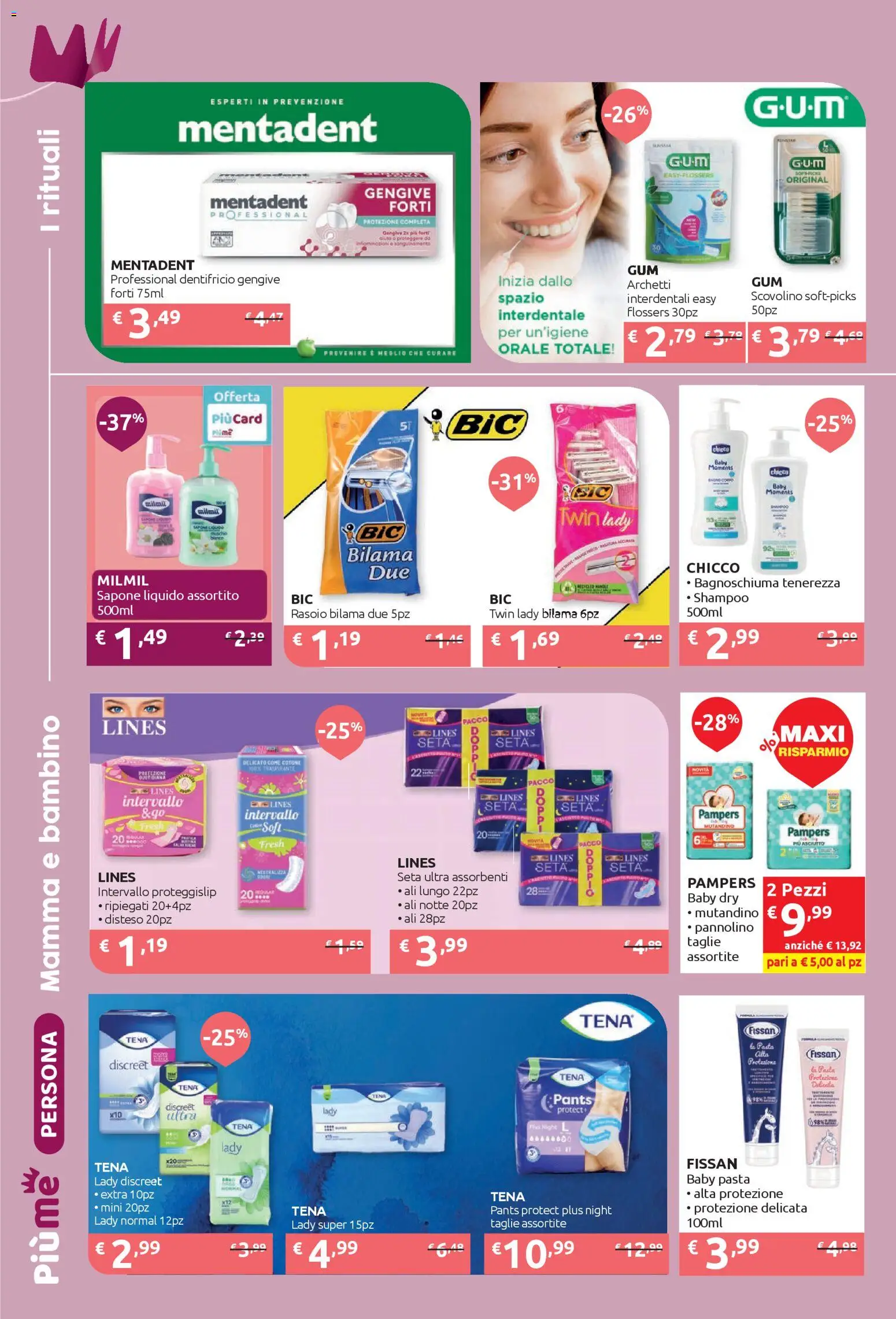 Volantino IperSoap del 27.10.2025 | Pagina: 18 | Prodotti: Shampoo, Rasoio, Bagnoschiuma, Pampers