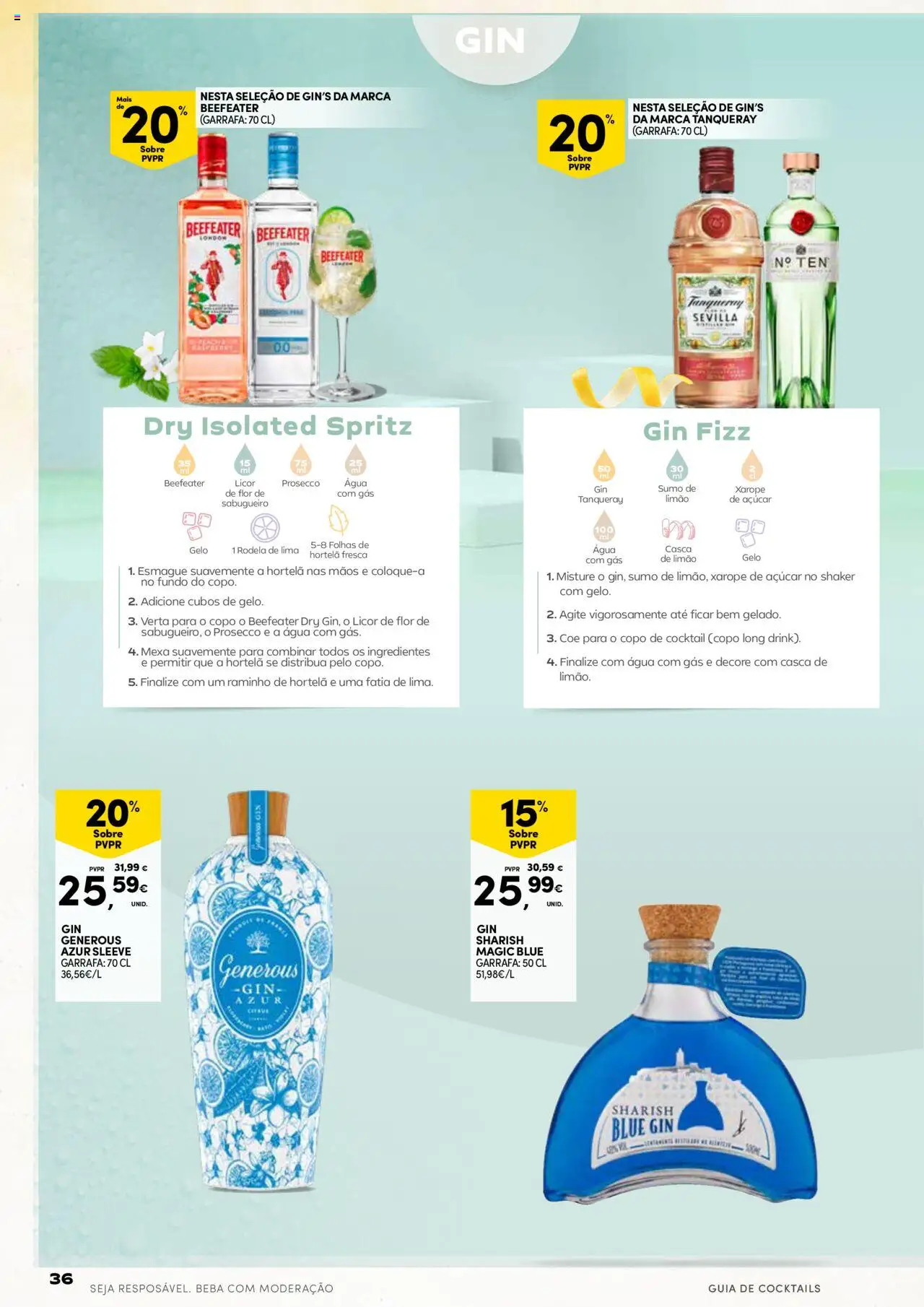 Continente - Verão │ válido de 17.06.2025 | Página: 36 | Produtos: Agua, Licor, Xarope, Cocktails