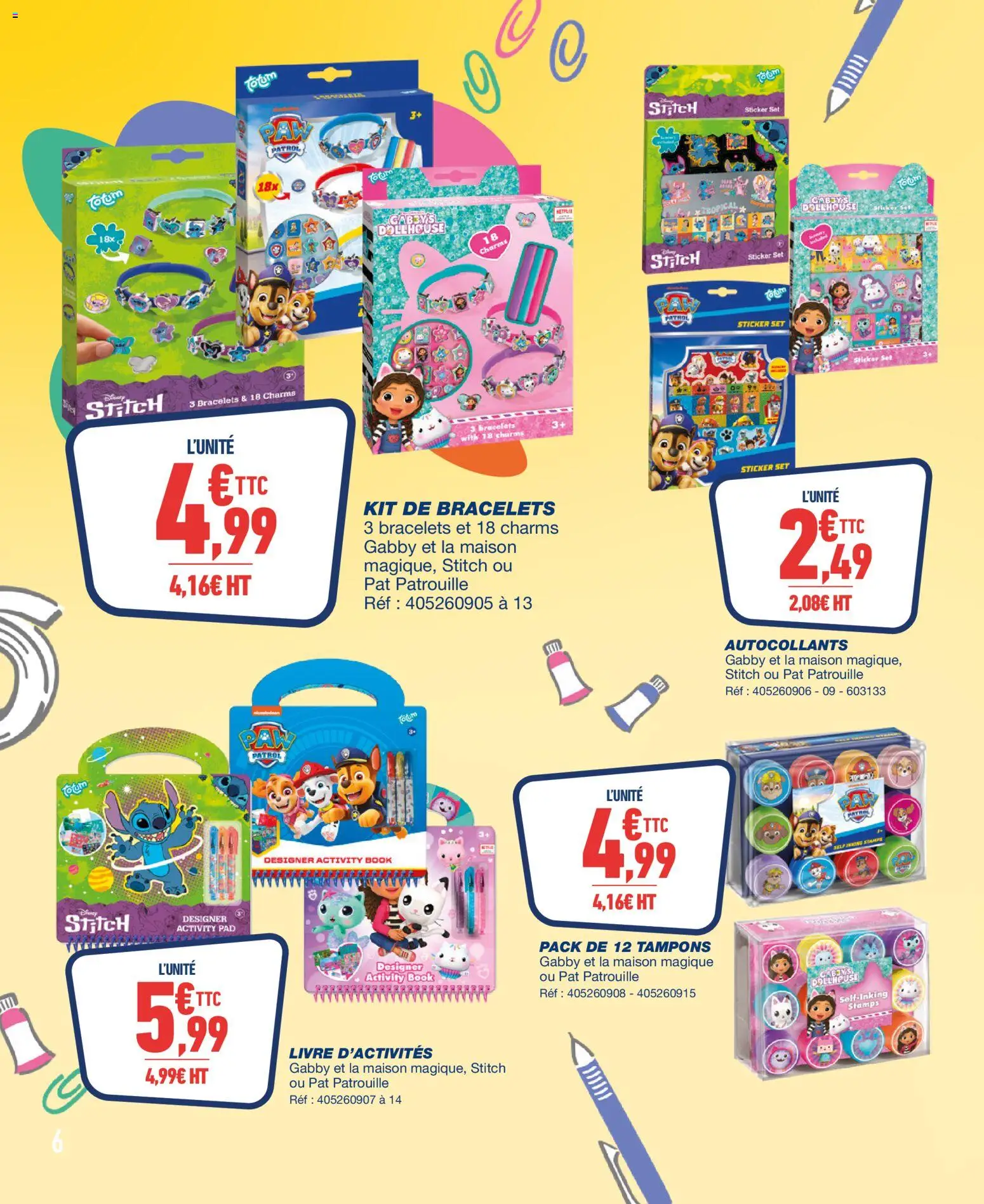 {H1} | Page: 6 | Produits: Autocollants, Tampons, Sel, Livre