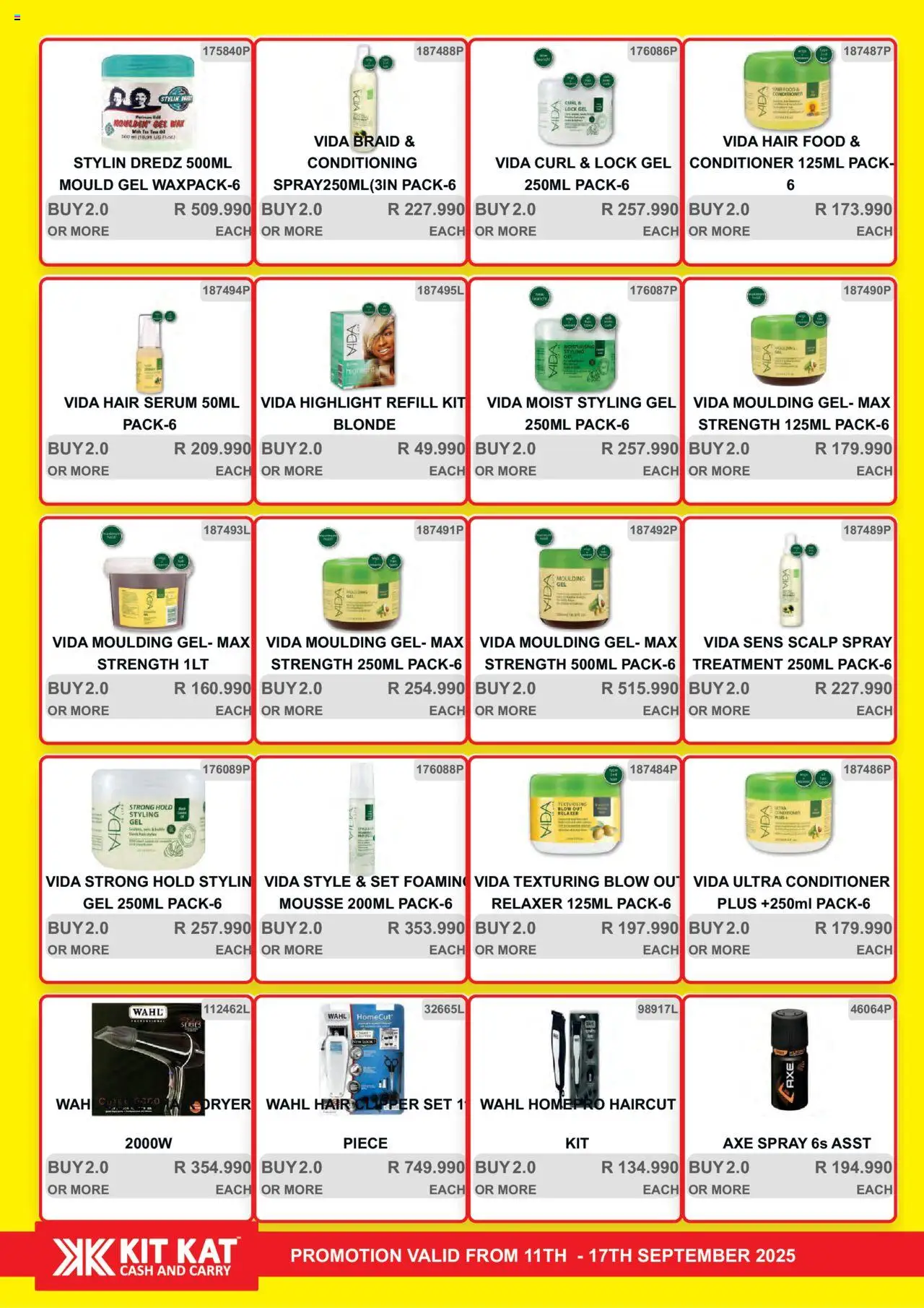 New KIT KAT Cash & Carry catalogue – valid from 11.09.2025 | Page: 20 | Products: Wax, Hair clipper, Conditioner, Relaxer