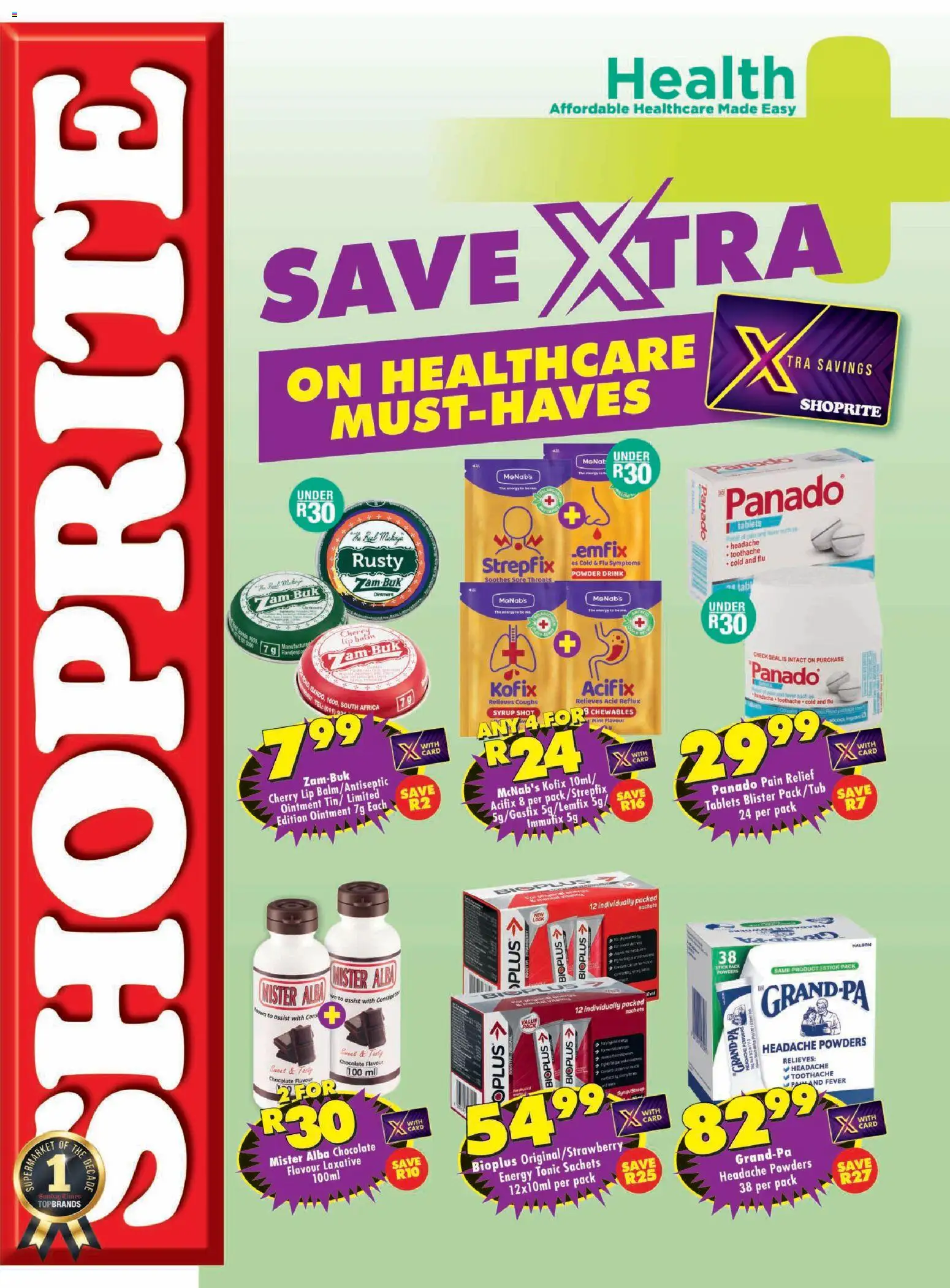 New Shoprite catalogue – valid from 08.12.2025 | Page: 1 | Products: Tonic, Chocolate, Syrup, Lip balm