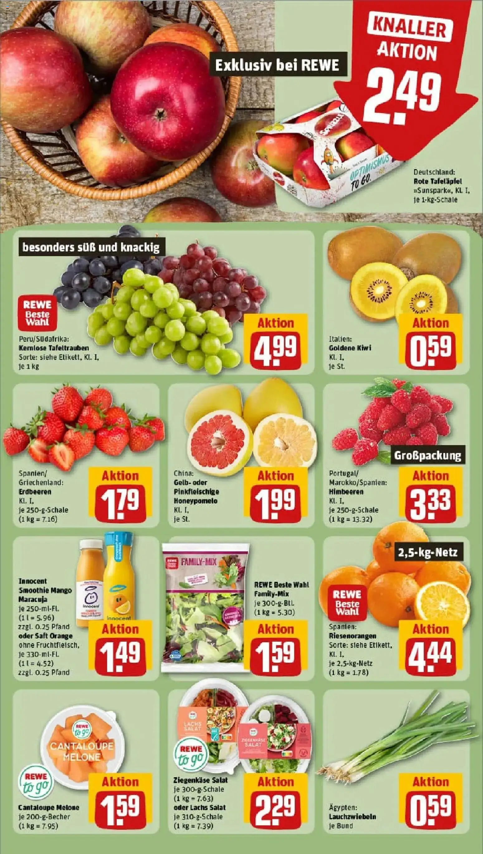 Rewe prospekt Frankfurt / Bergen-Enkheim	 – gültig ab 11.01.2026 | Seite: 6 | Produkte: Melone, Saft, Kiwi, Salat