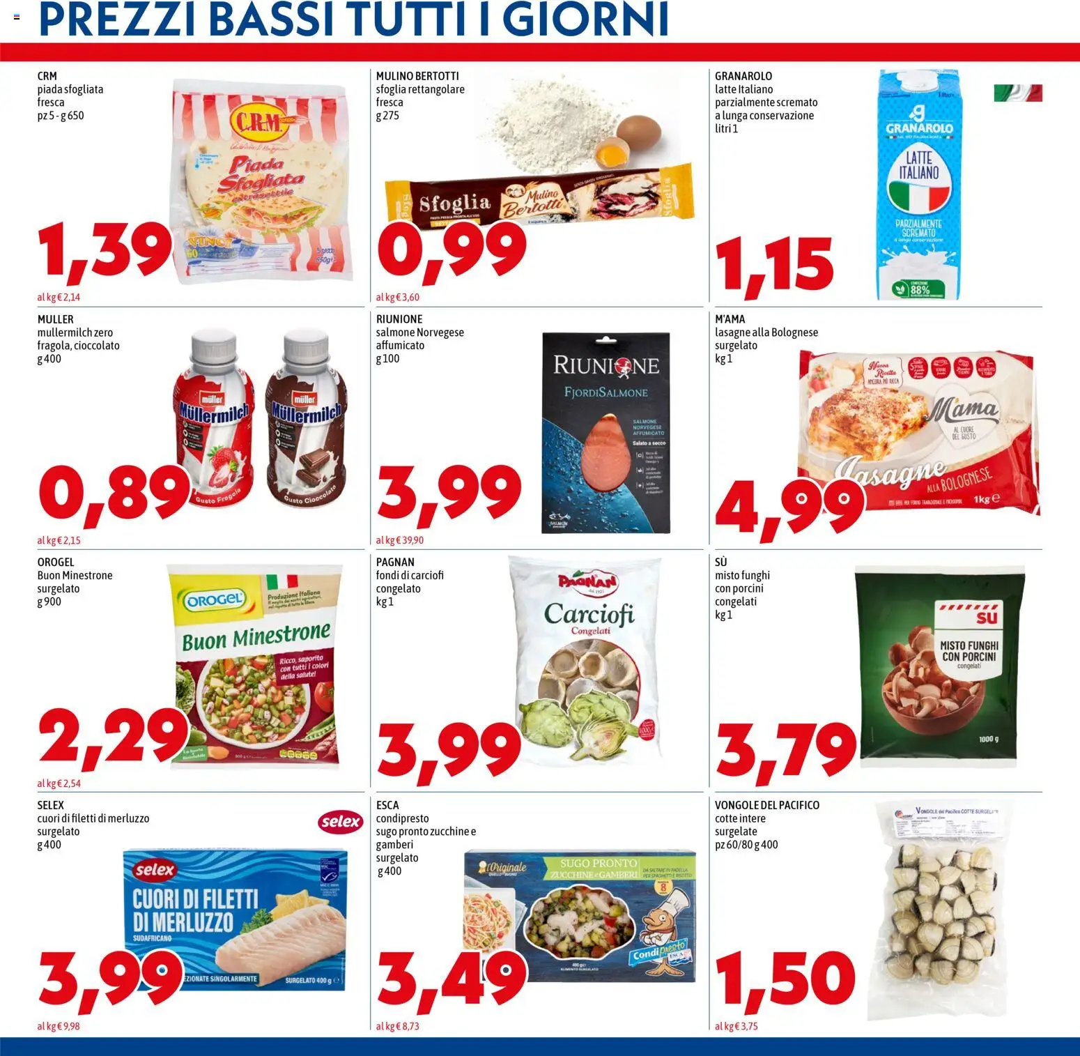 Volantino Mega del 02.01.2026 | Pagina: 5 | Prodotti: Salmone, Merluzzo, Latte, Padella