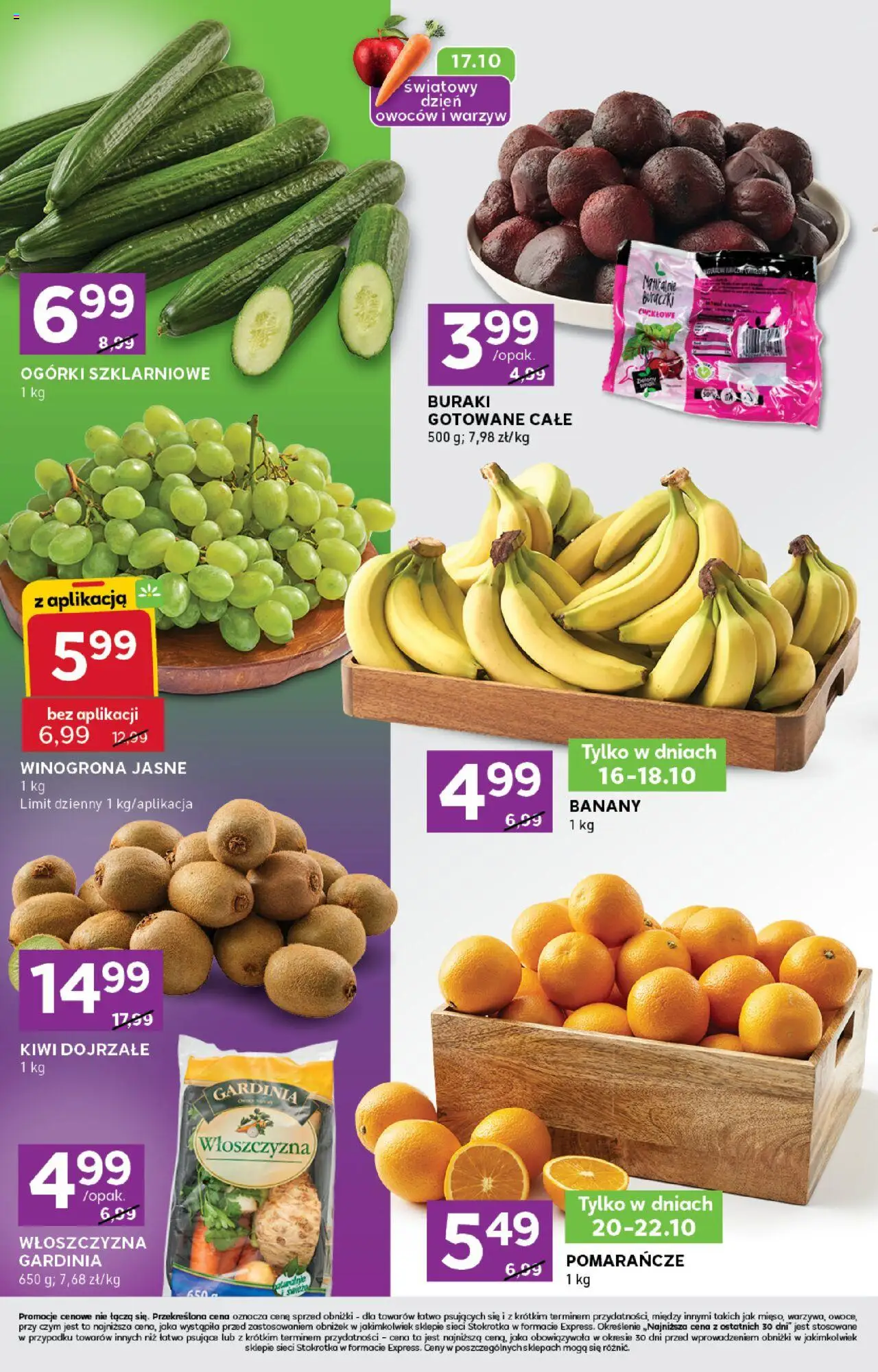 Stokrotka Gazetka - Express od 16.10.2025 | Strona: 2 | Produkty: Buraki, Buraki gotowane, Pomarańcze, Banany