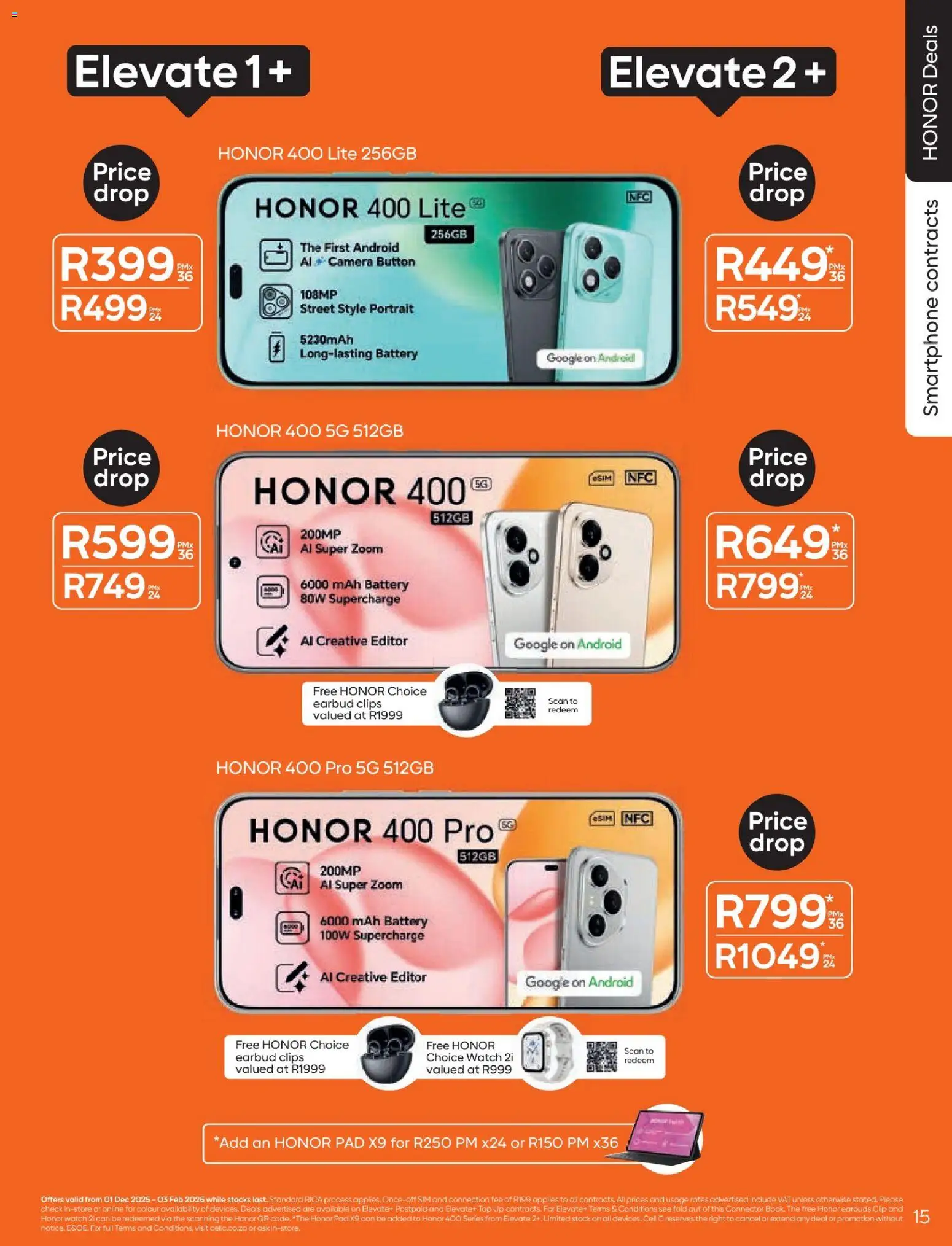 New Cell C catalogue – valid from 01.12.2025 | Page: 17 | Products: Smartphone, Watch, Camera, Connector