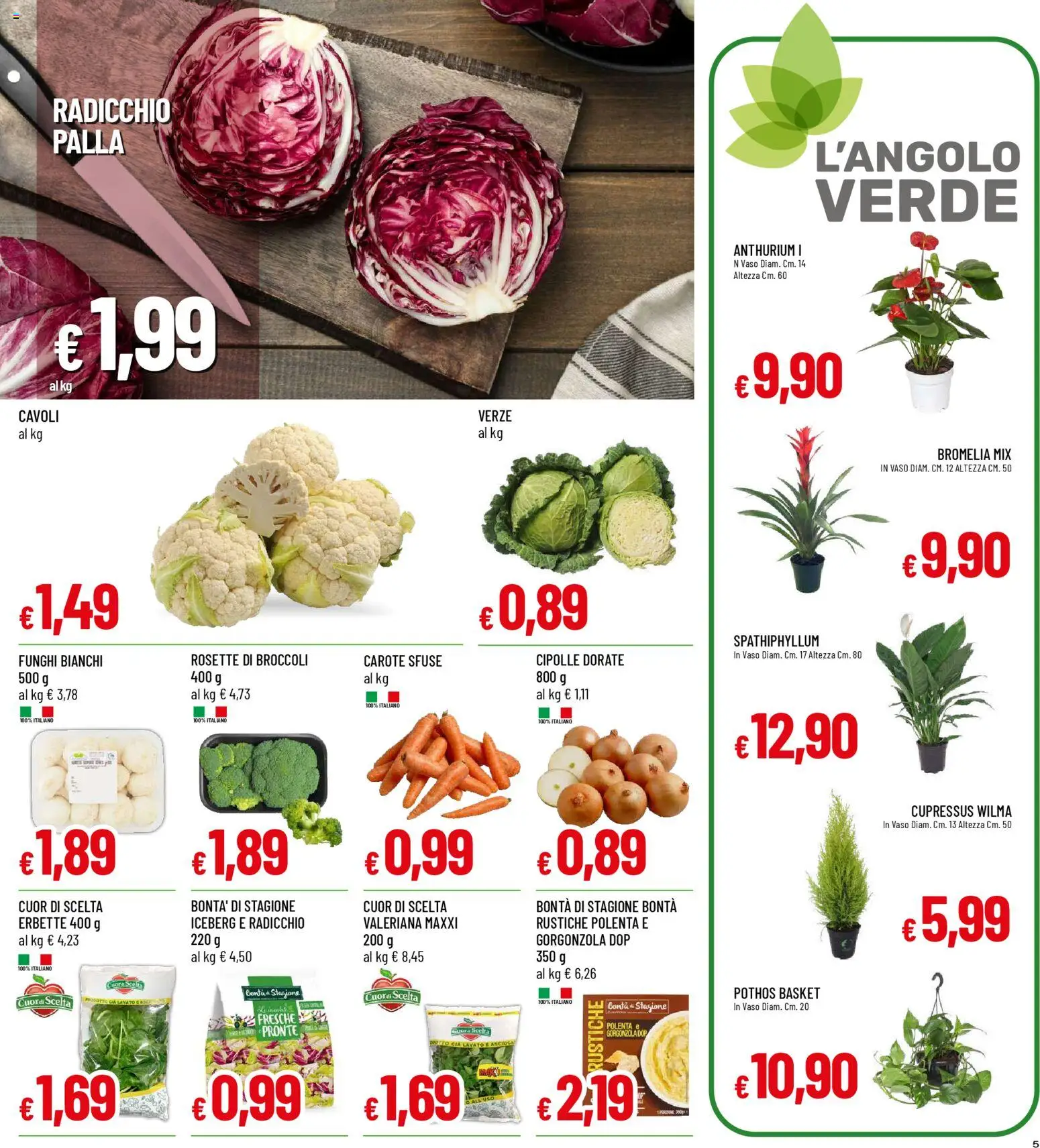 Volantino Galassia del 30.10.2025 | Pagina: 5 | Prodotti: Carote, Broccoli, Gorgonzola, Vaso