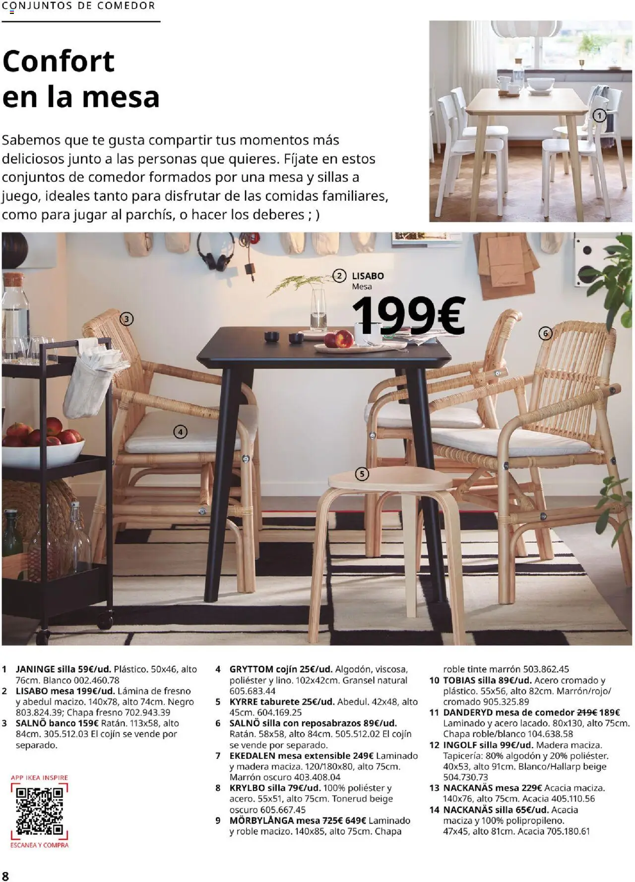 Catálogo IKEA Comedores │ válido desde el 04.02.2025 | Página: 8 | Productos: Tinte, Cojín, Mesa, Silla