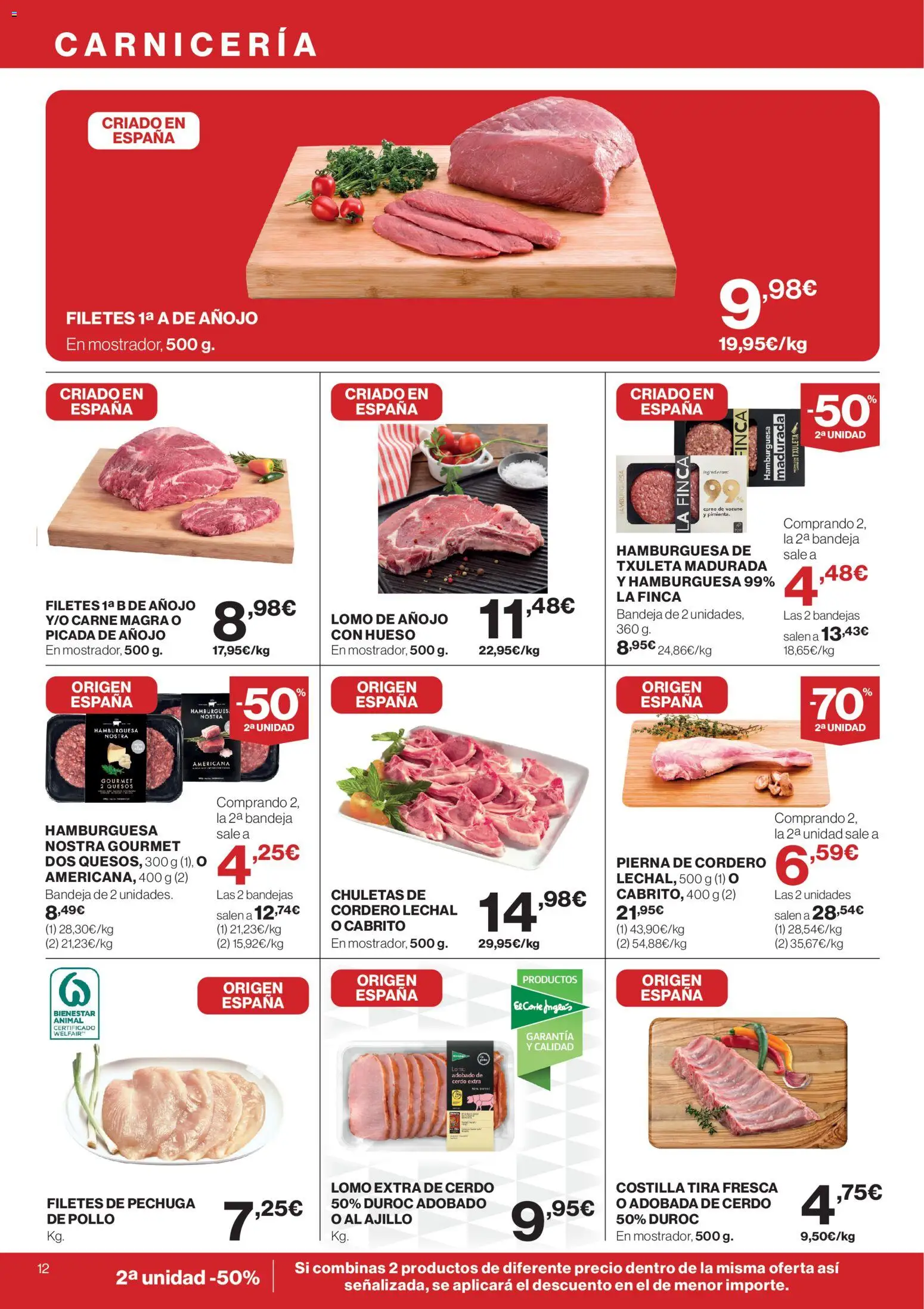 Hipercor catálogo │ válido desde el 23.04.2026 | Página: 12 | Productos: Cerdo, Φίλτρο καφέ, Σοκολατούχο γάλα, Bandeja