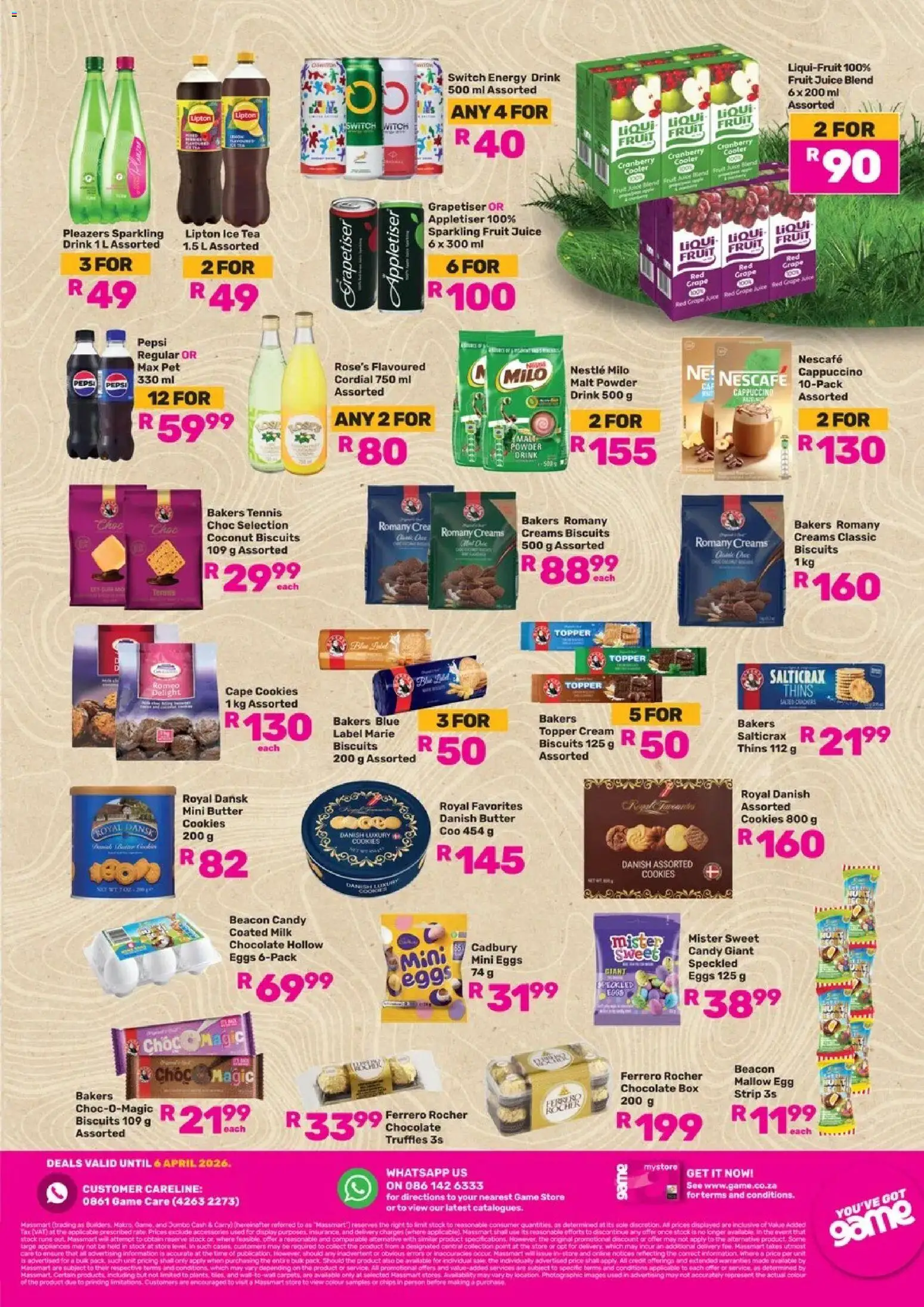 New Game catalogue – valid from 05.03.2026 | Page: 11 | Products: Charger, Cooler, Biscuits, Fruit