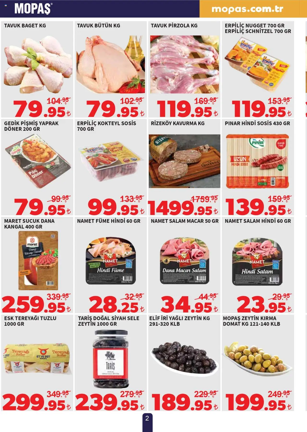 Mopaş Katalog - 18.10.2025 tarihinden itibaren geçerlidir | Sayfa: 2 | Ürünler: Döner, Süt, Piliç, Pirzola