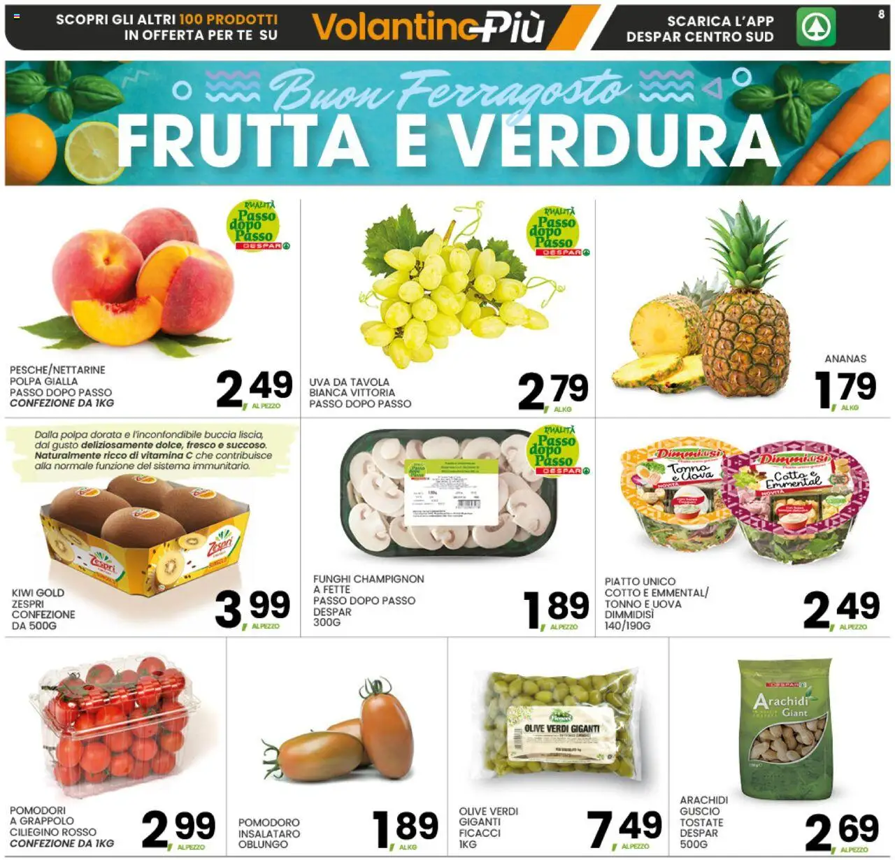 Volantino Interspar del 04.08.2025 | Pagina: 8 | Prodotti: Uova, Frutta, Olive, Ananas