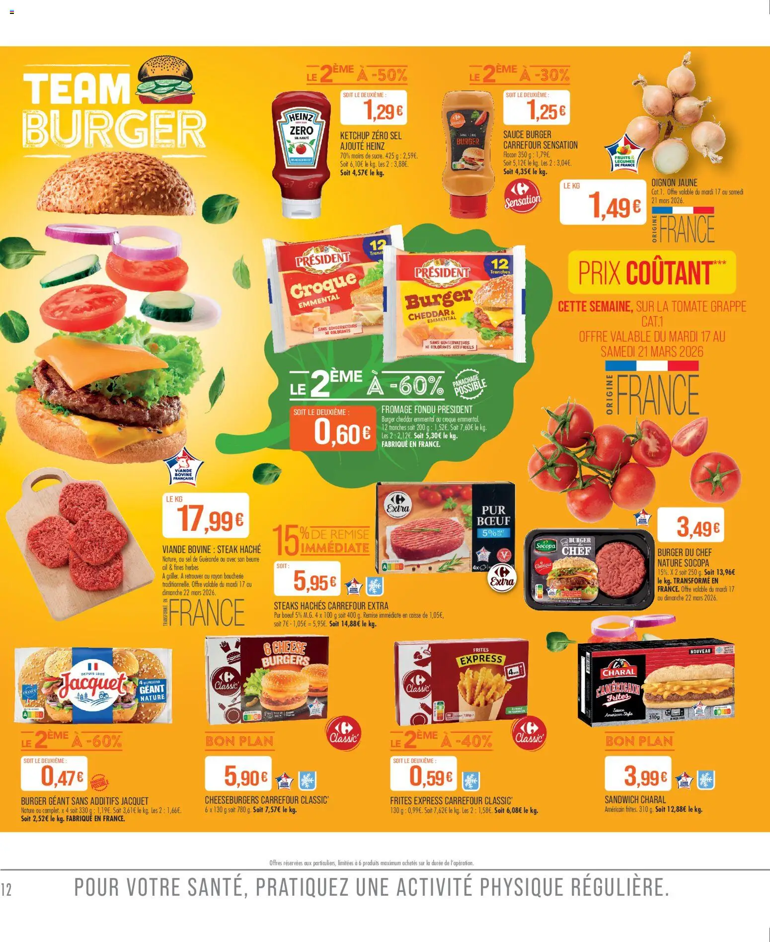 {H1} | Page: 14 | Produits: Sandwich, Frites, Oignon, Viande bovine