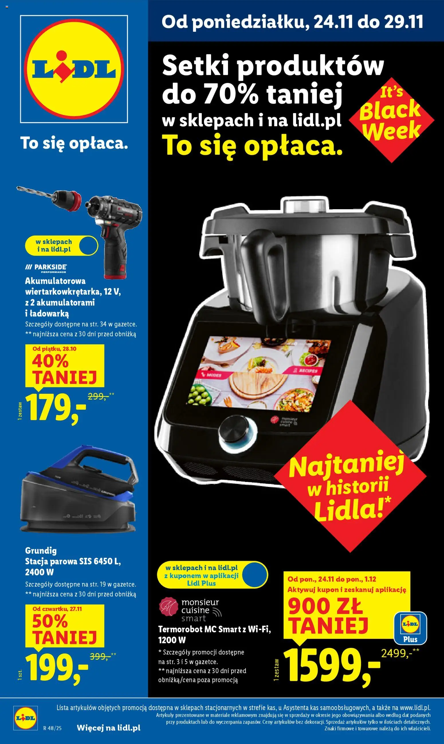 Lidl Black Friday od 24.11.2025 | Strona: 1 | Produkty: Ładowarka, Robot