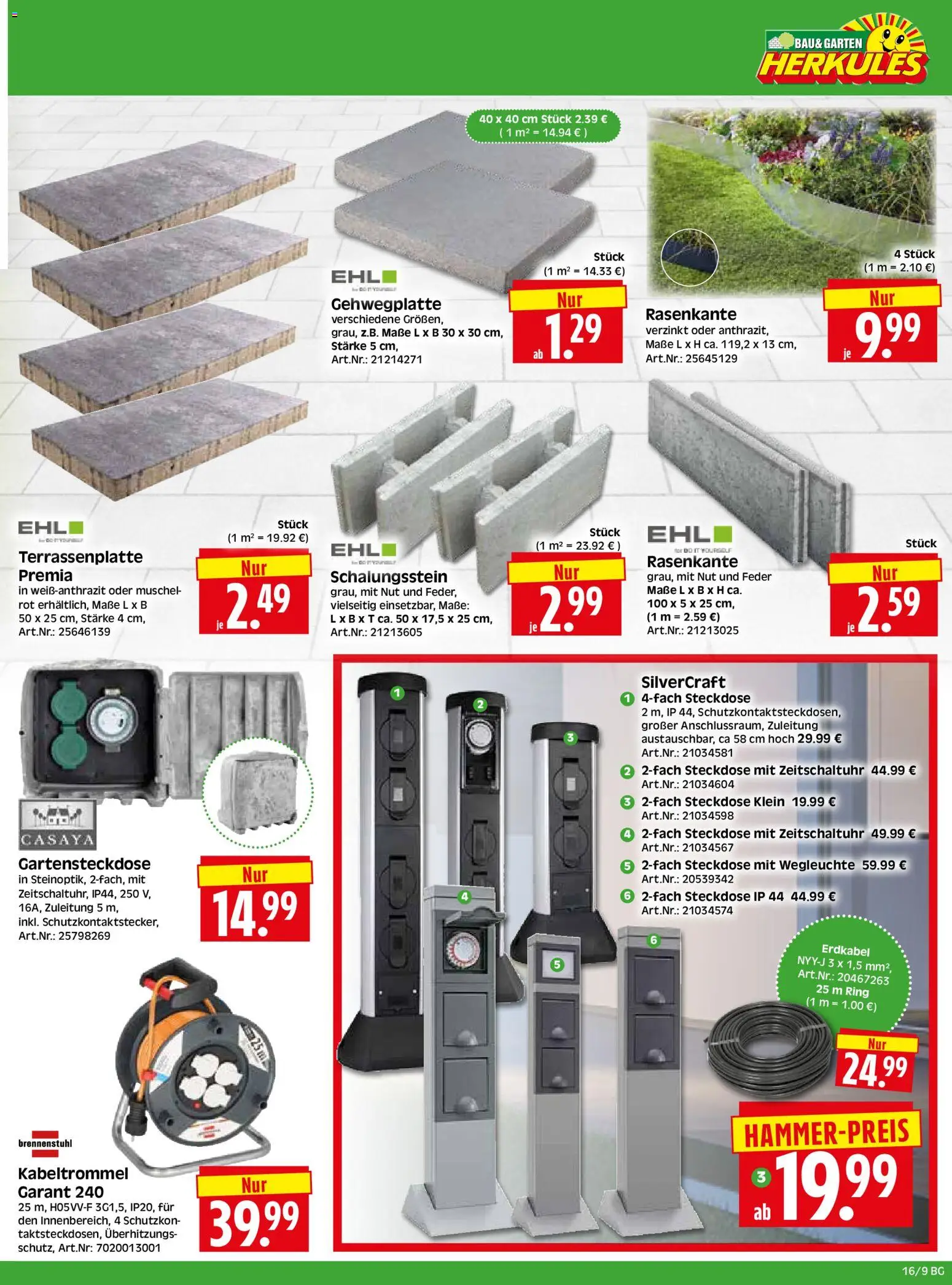 HERKULES Bau & Garten – gültig ab 13.04.2026 | Seite: 9 | Produkte: Steckdose