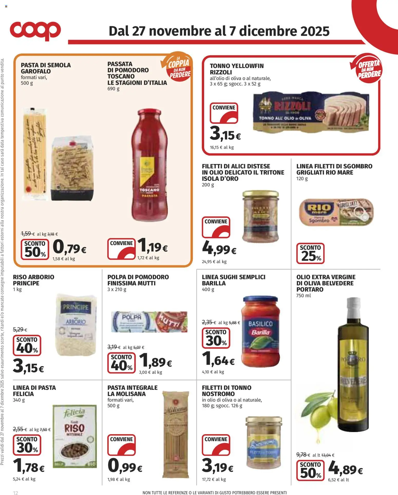 Volantino COOP del 27.11.2025 | Pagina: 12 | Prodotti: Olio, Basilico, Olio extra vergine, Olio di Oliva