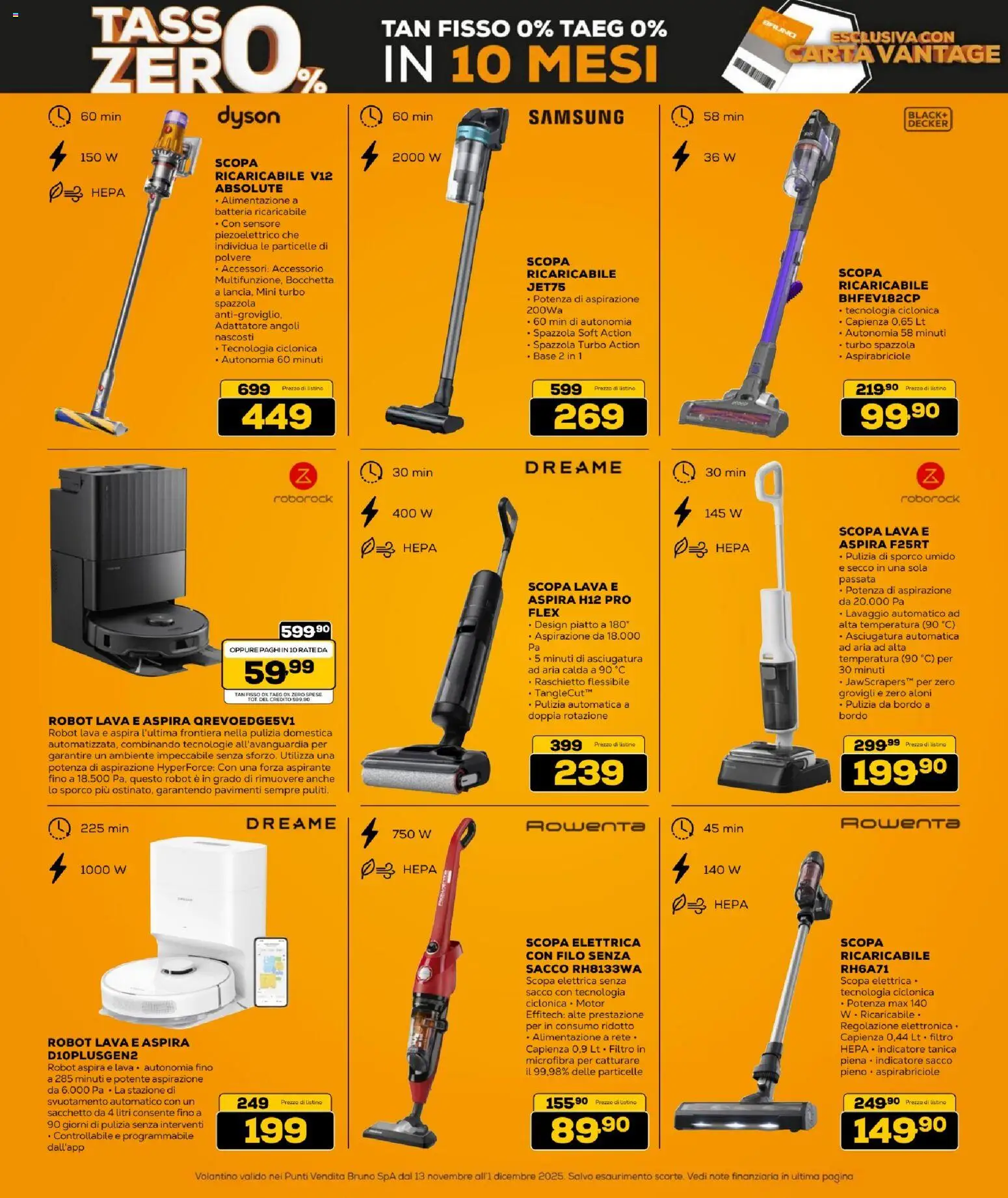 Volantino BRUNO del 13.11.2025 | Pagina: 31 | Prodotti: Spazzola, Piatto, Robot, Dyson