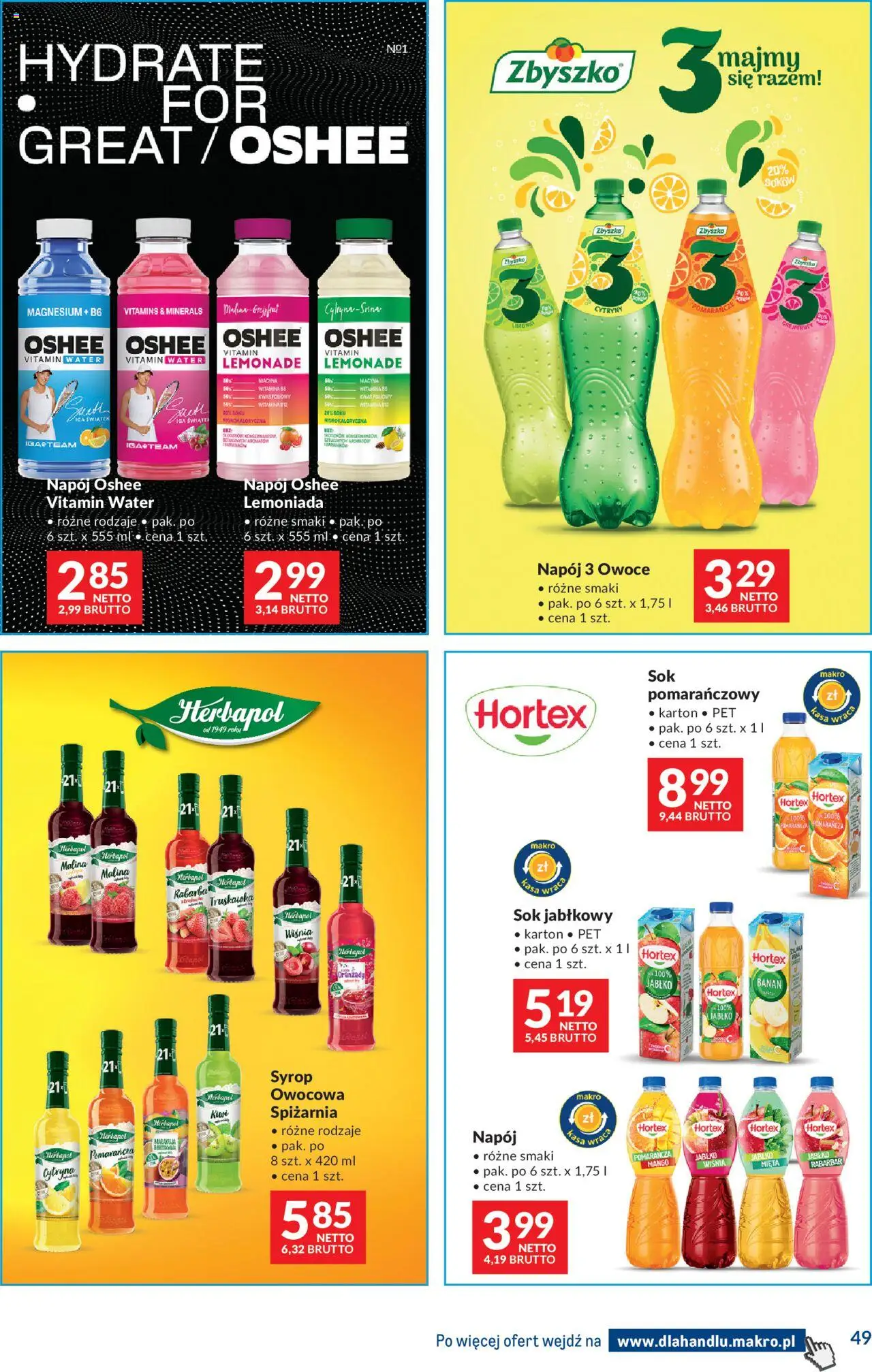 Makro Gazetka - Dystrybucja do sklepów od 19.08.2025 | Strona: 49 | Produkty: Mango, Malina, Sok, Owoce