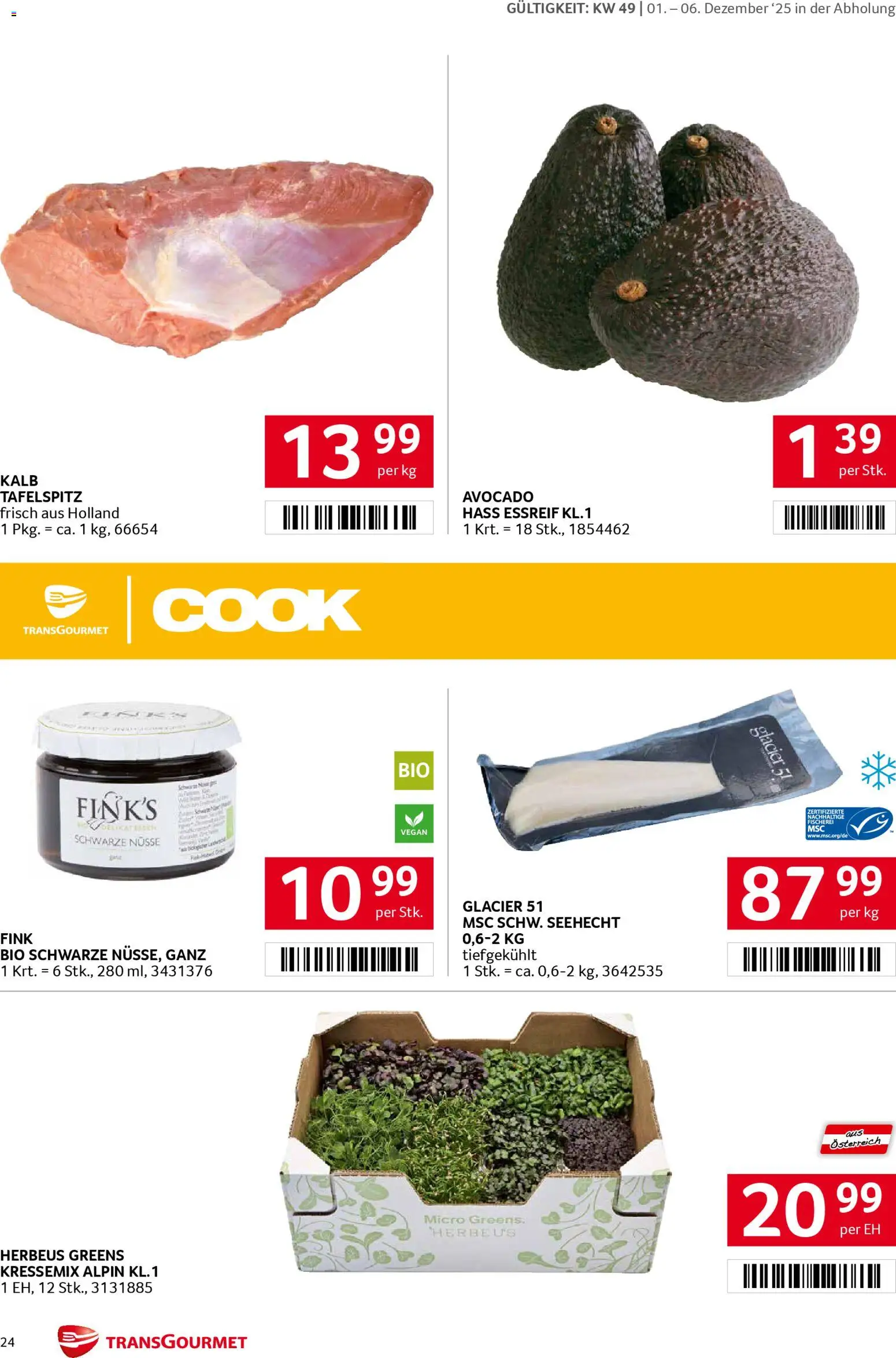 Transgourmet Flugblatt gültig ab 01.12.2025 | Seite: 24 | Produkte: Nüsse, Avocado