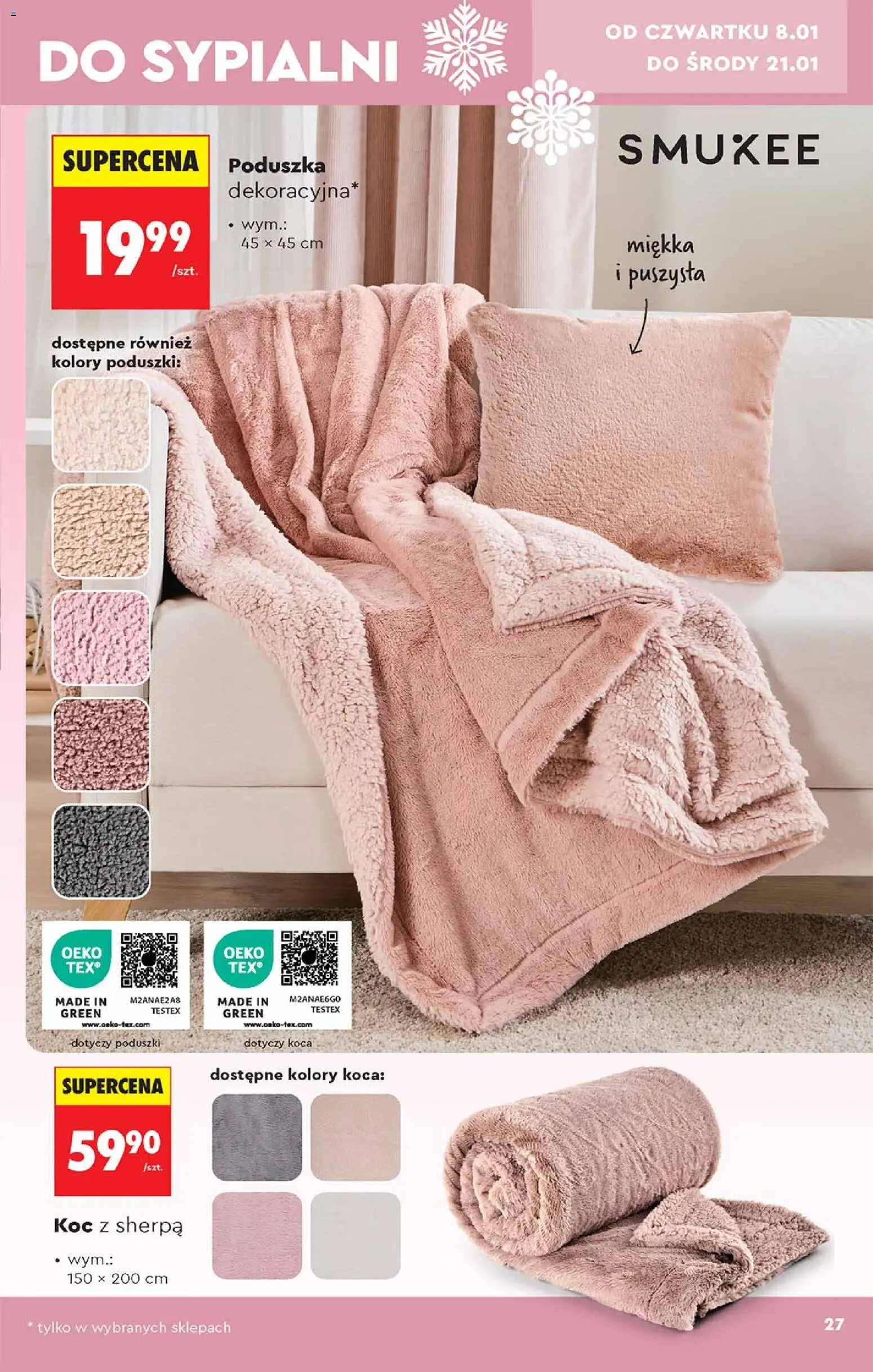 Biedronka gazetka - Hity i inspiracje od 05.01.2026 | Strona: 27 | Produkty: Poduszka, Koc