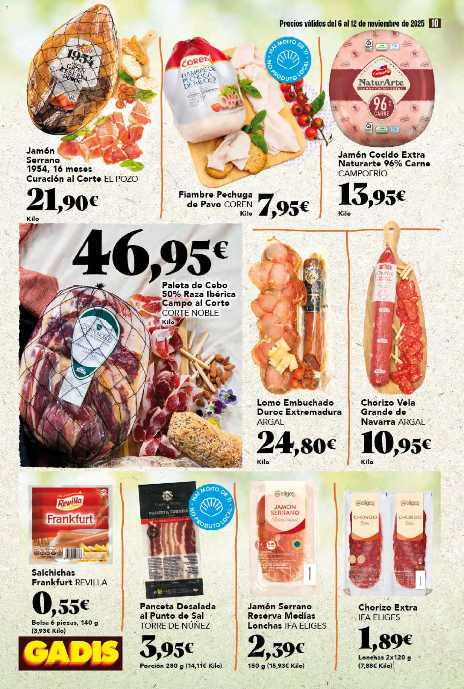 Gadis - folleto │ válido desde el 06.11.2025 | Página: 10 | Productos: Jamón serrano, Ηλεκτρικός φούρνος, Jamón cocido, Vela