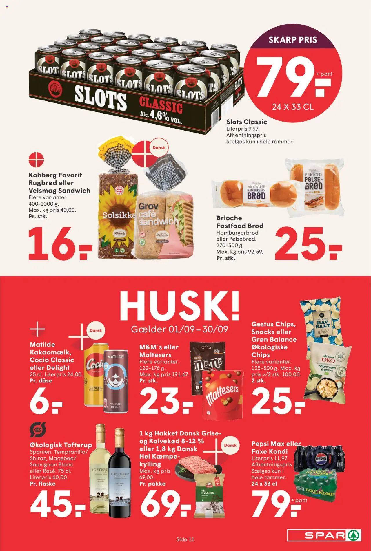 Spar tilbudsavis – gyldig fra 19.09.2025 | Side: 11 | Produkter: Brød, Chips, Salt, Rugbrød