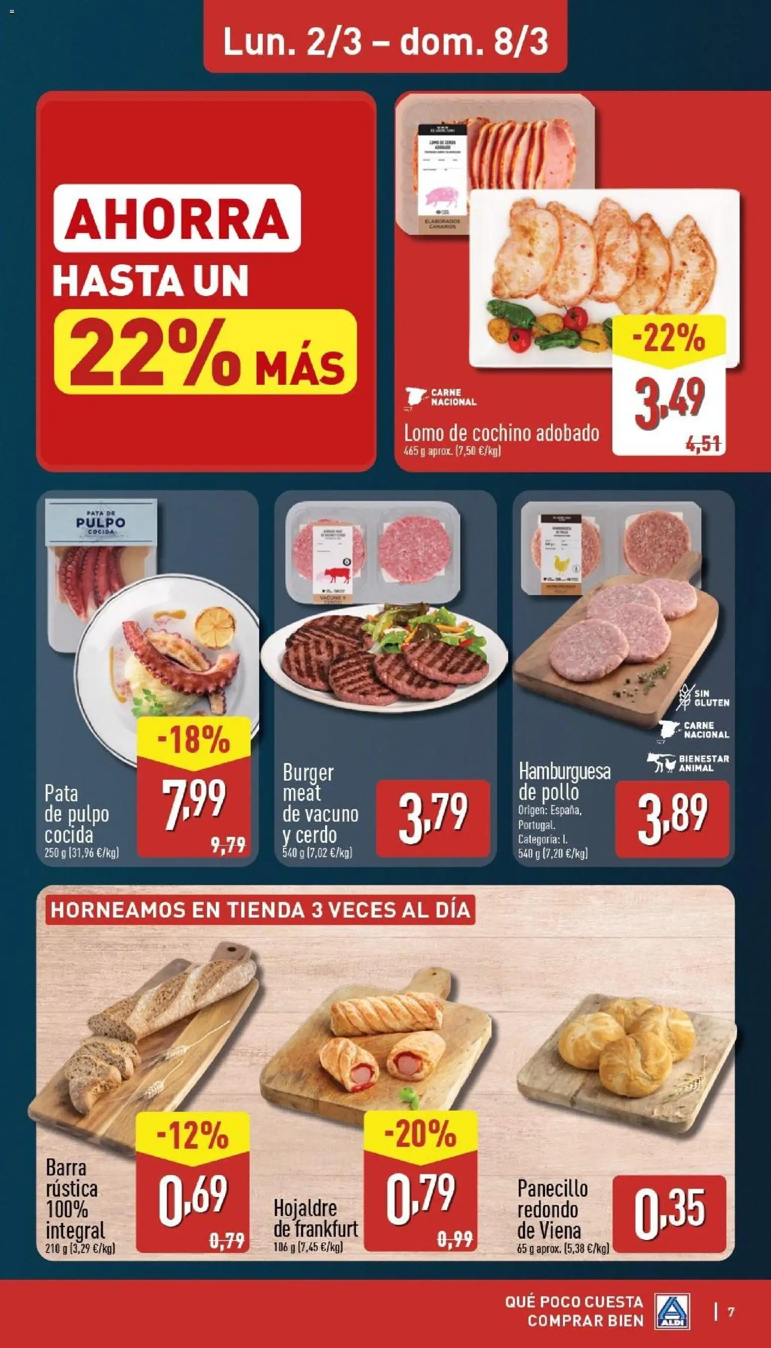Aldi folleto Canarias │ válido desde el 02.03.2026 | Página: 7 | Productos: Cerdo, Σοκολατούχο γάλα