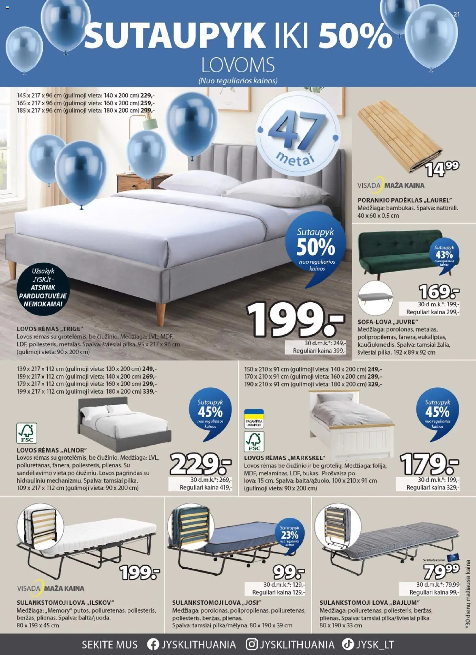 JYSK akcijos nuo 14.04.2026 | Puslapis: 21 | Prekių: Lova