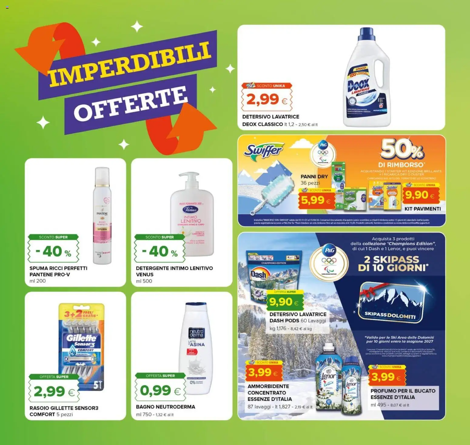 Volantino Oasi del 12.02.2026 | Pagina: 4 | Prodotti: Ammorbidente, Detergente, Lavatrice, Profumo