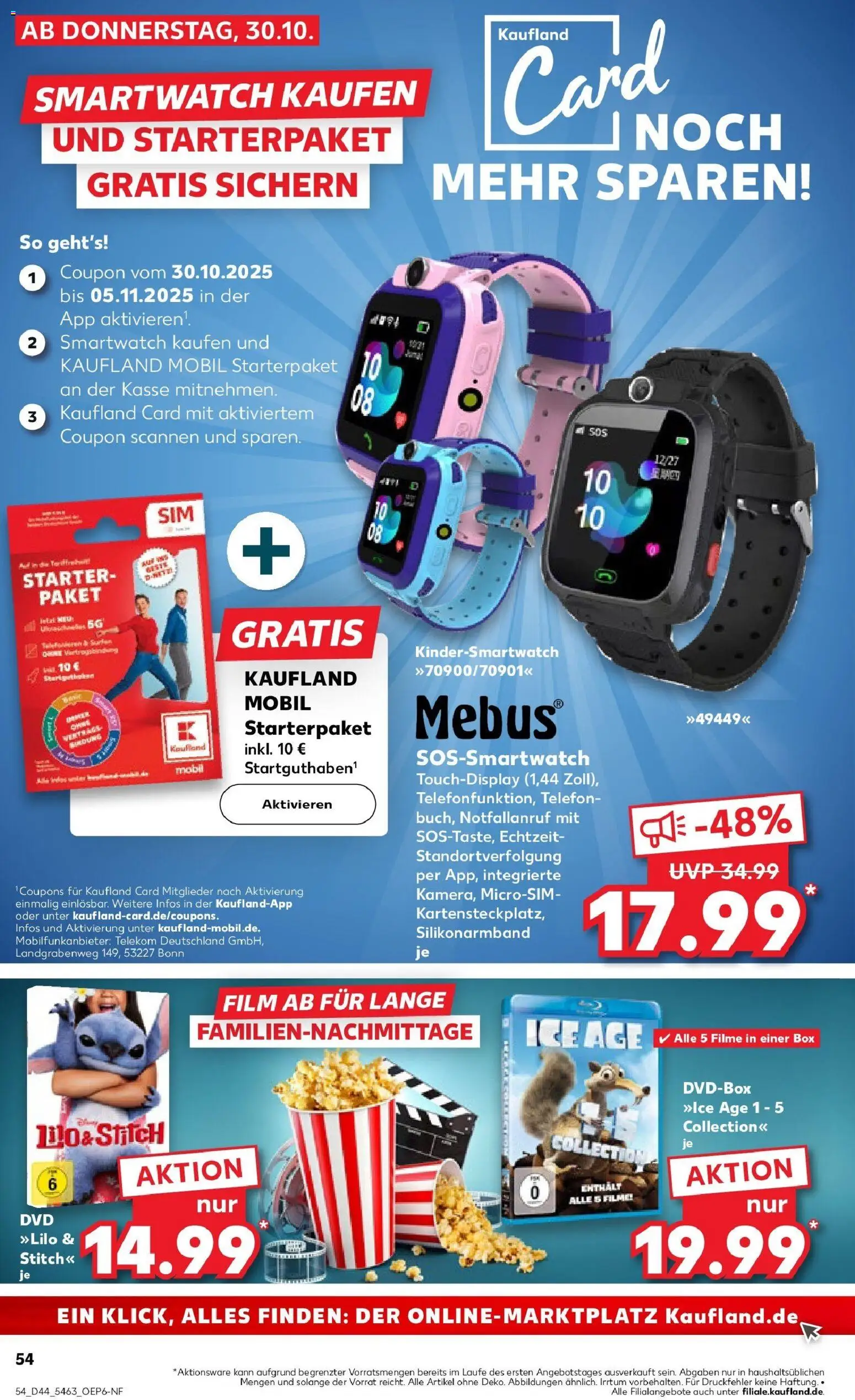 Kaufland prospekt Bad Oldesloe	 – gültig ab 30.10.2025 | Seite: 54 | Produkte: Smartwatch, Box, Dvd, Telefon