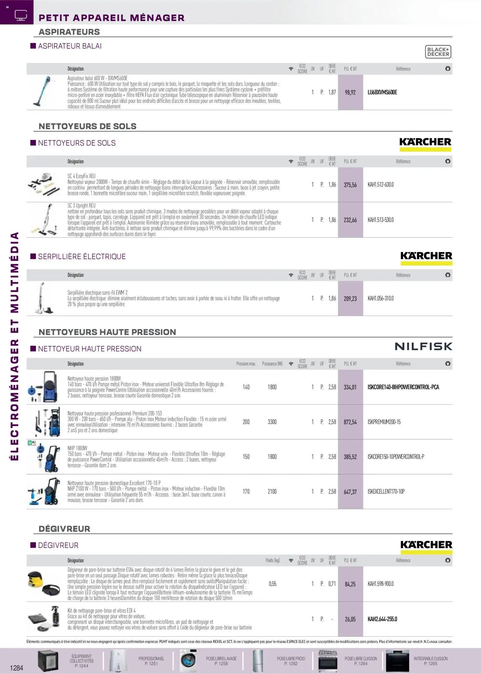 {H1} | Page: 43 | Produits: Aspirateur, Nettoyeur haute pression, Brosse, Réservoir d'eau