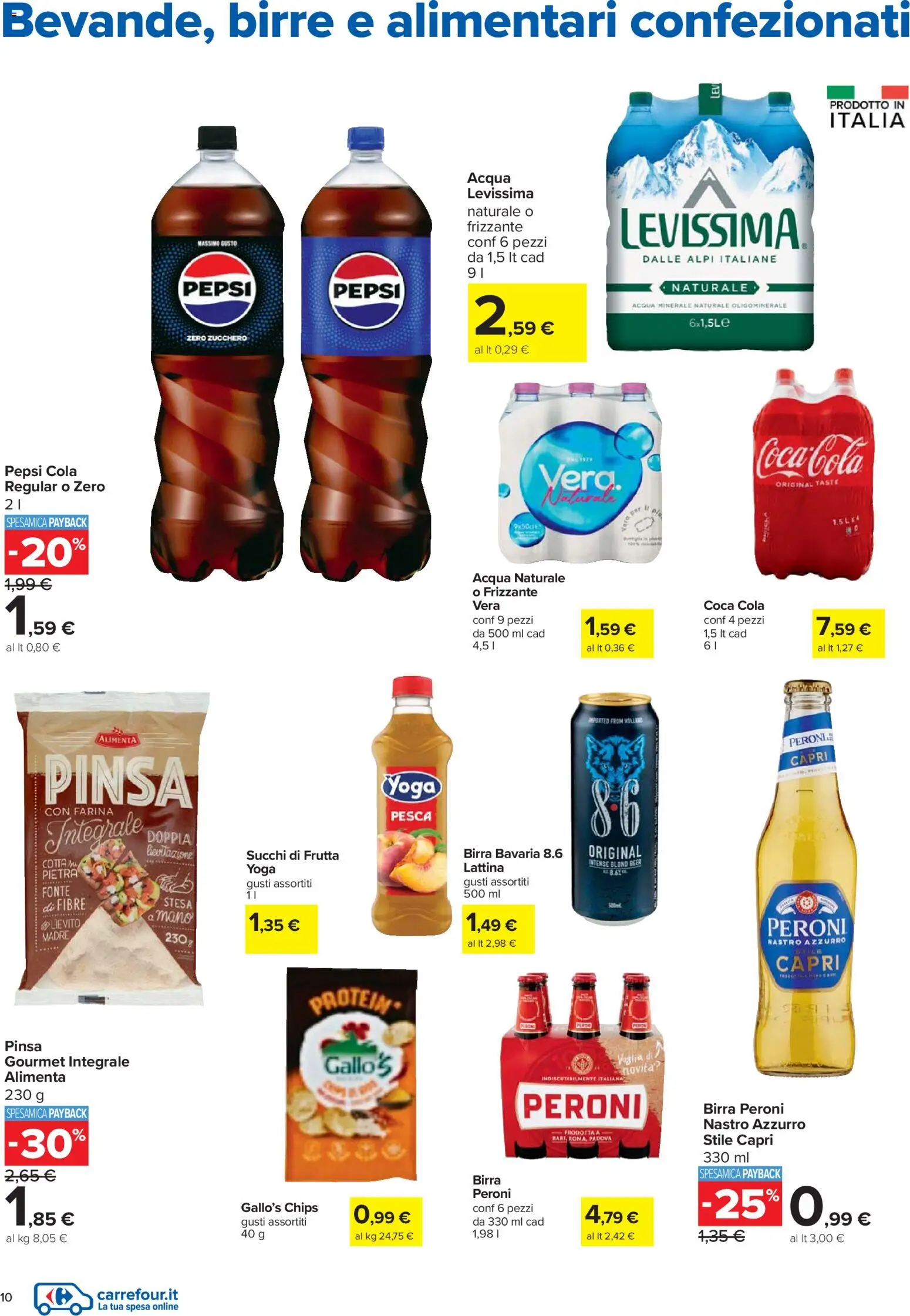 Volantino Carrefour del 27.12.2025 | Pagina: 10 | Prodotti: Birra, Acqua, Zucchero, Acqua minerale