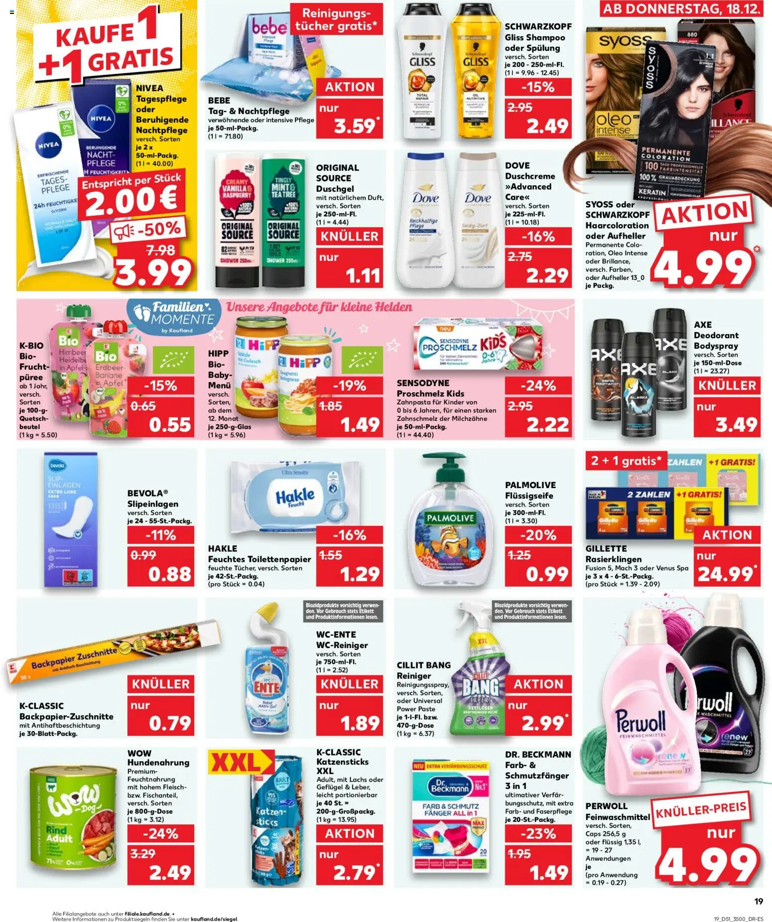 Kaufland prospekt Rostock	 – gültig ab 18.12.2025 | Seite: 19 | Produkte: Aufheller, Lachs, Axe, Feuchtes Toilettenpapier