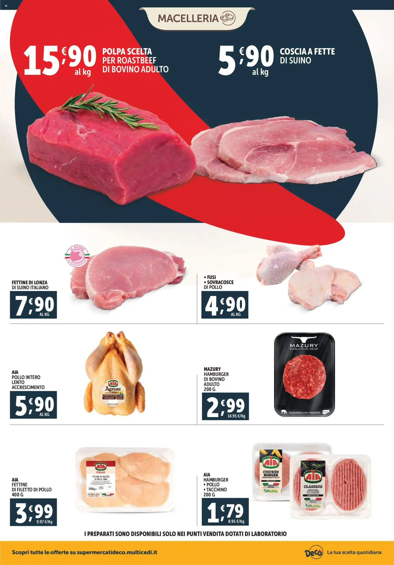 Volantino Decò del 28.10.2025 | Pagina: 4 | Prodotti: Bovino, Pollo, Tacchino, Hamburger