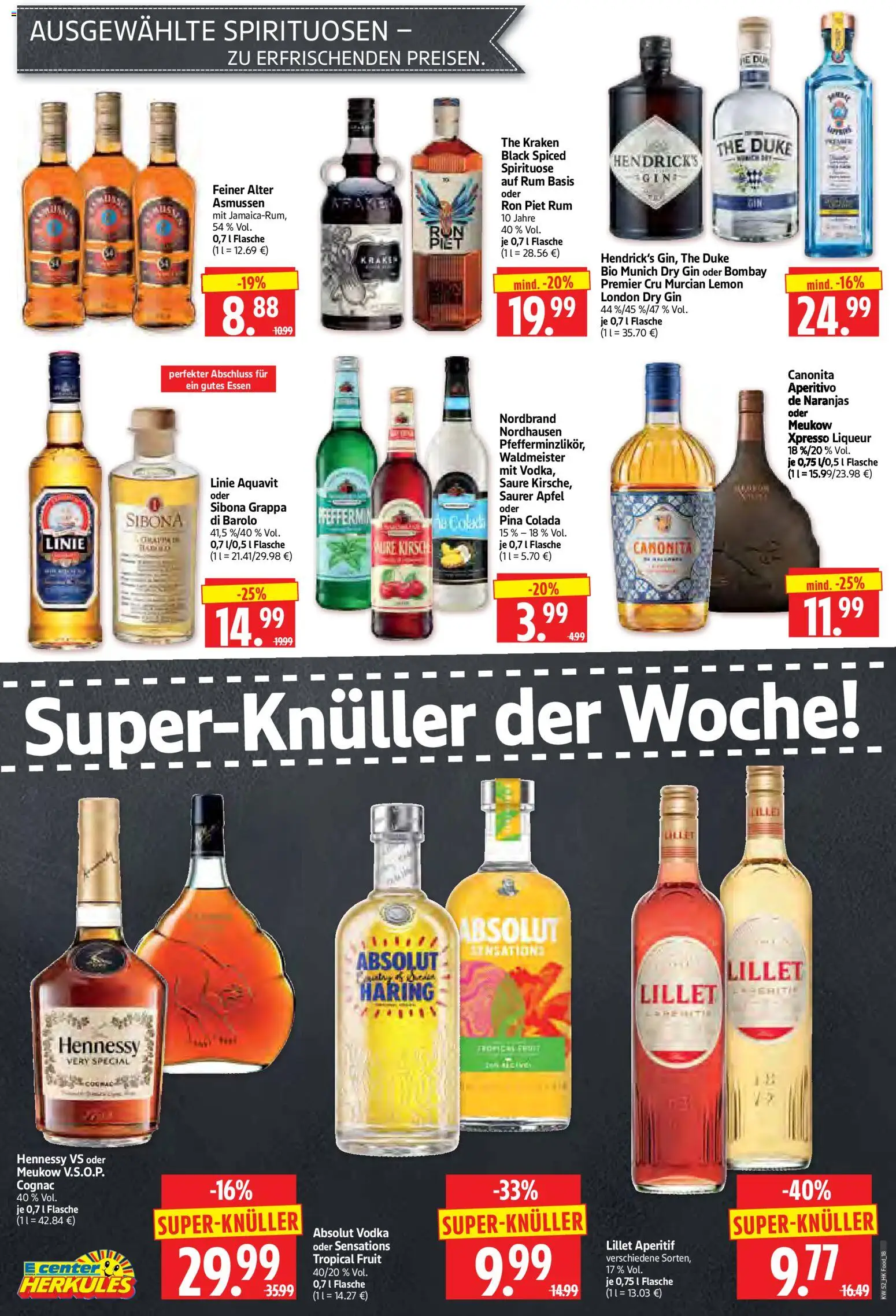 HERKULES Prospekt 	 – gültig ab 22.12.2025 | Seite: 18 | Produkte: Rum, Lillet, Vodka, Gin
