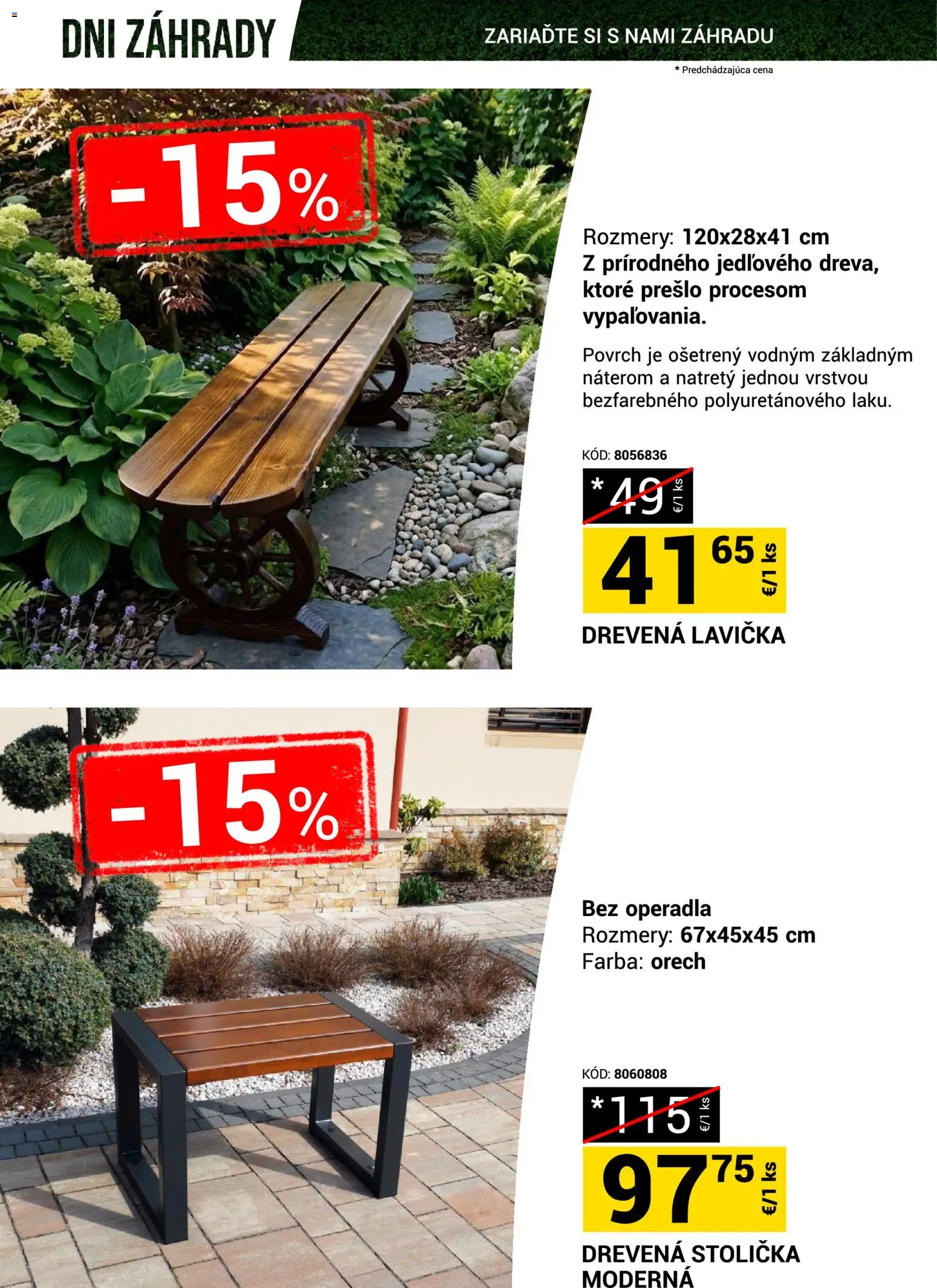 Nové Merkury Market akcie – leták je platný od 18.04.2026 | Strana: 13 | Produkty: Lavička, Stolička