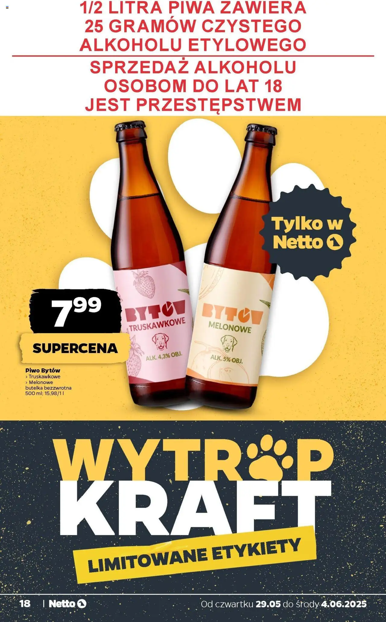Netto gazetka - Spożywcza od 29.05.2025 | Strona: 18 | Produkty: Piwo