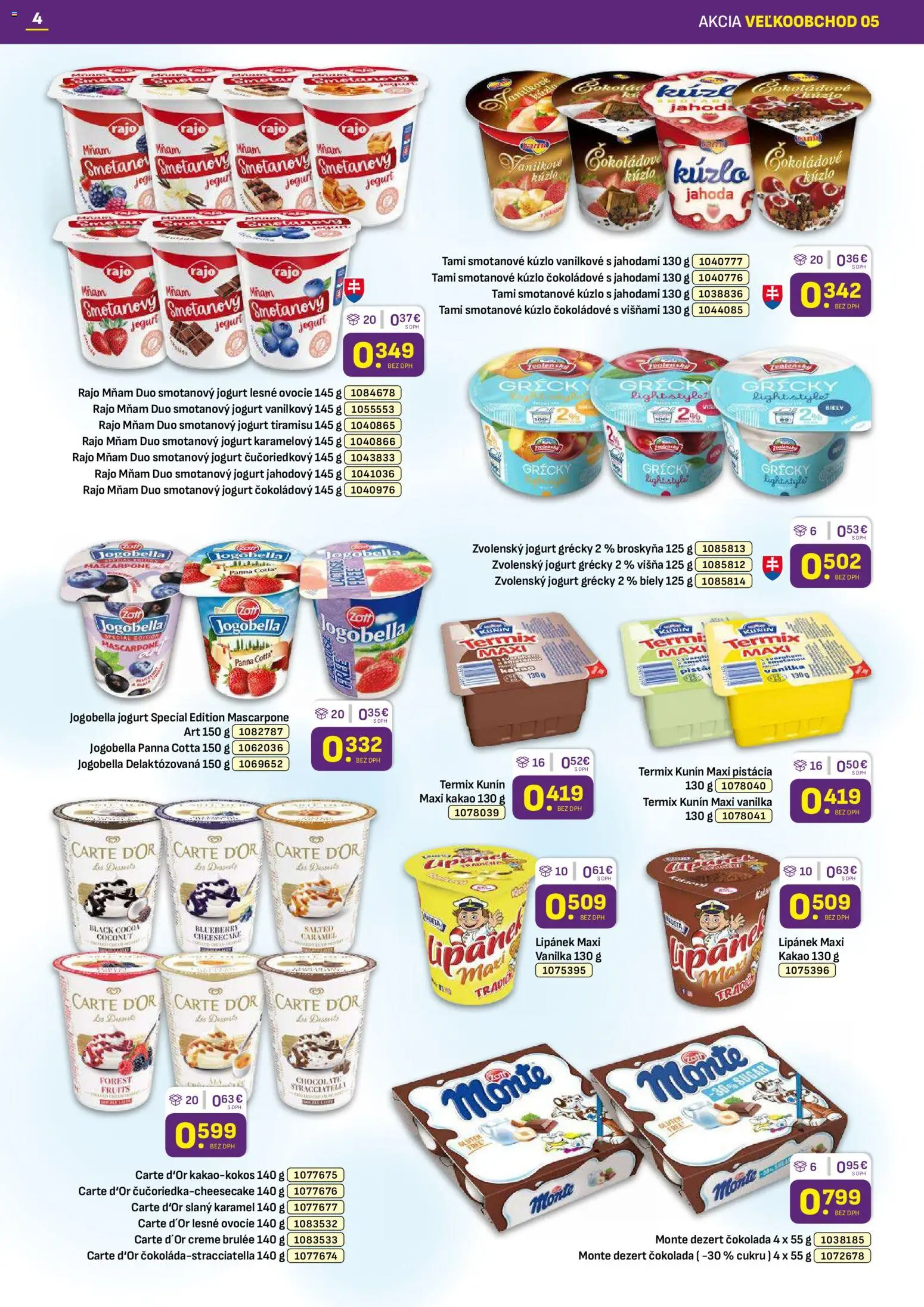 Nové Libex akcie – leták je platný od 02.03.2026 | Strana: 4 | Produkty: Čokoláda, Mascarpone, Kakao, Ovocie