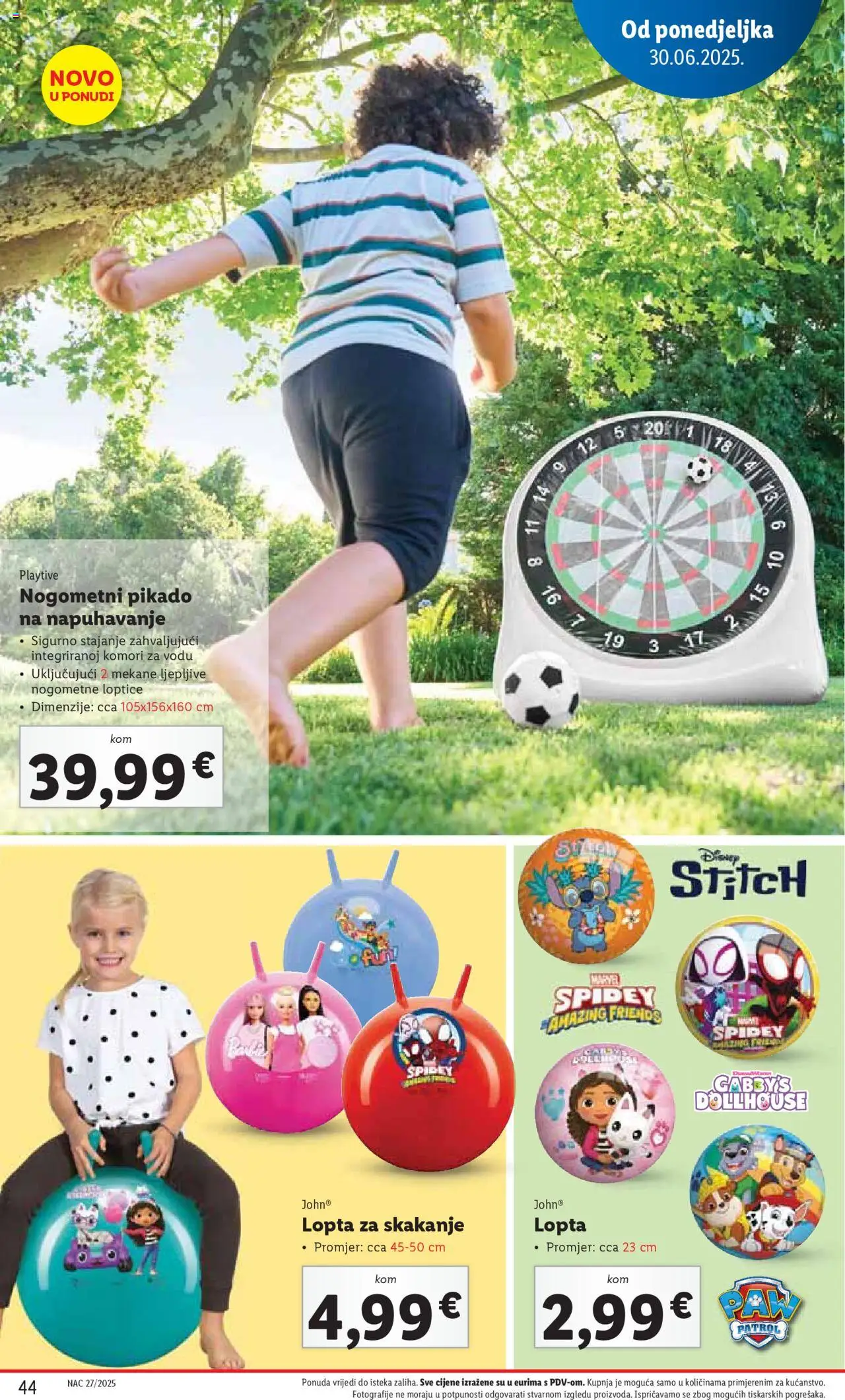 Lidl katalog | vrijedi od 30.06.2025 | Stranica: 44 | Proizvodi: Lopta