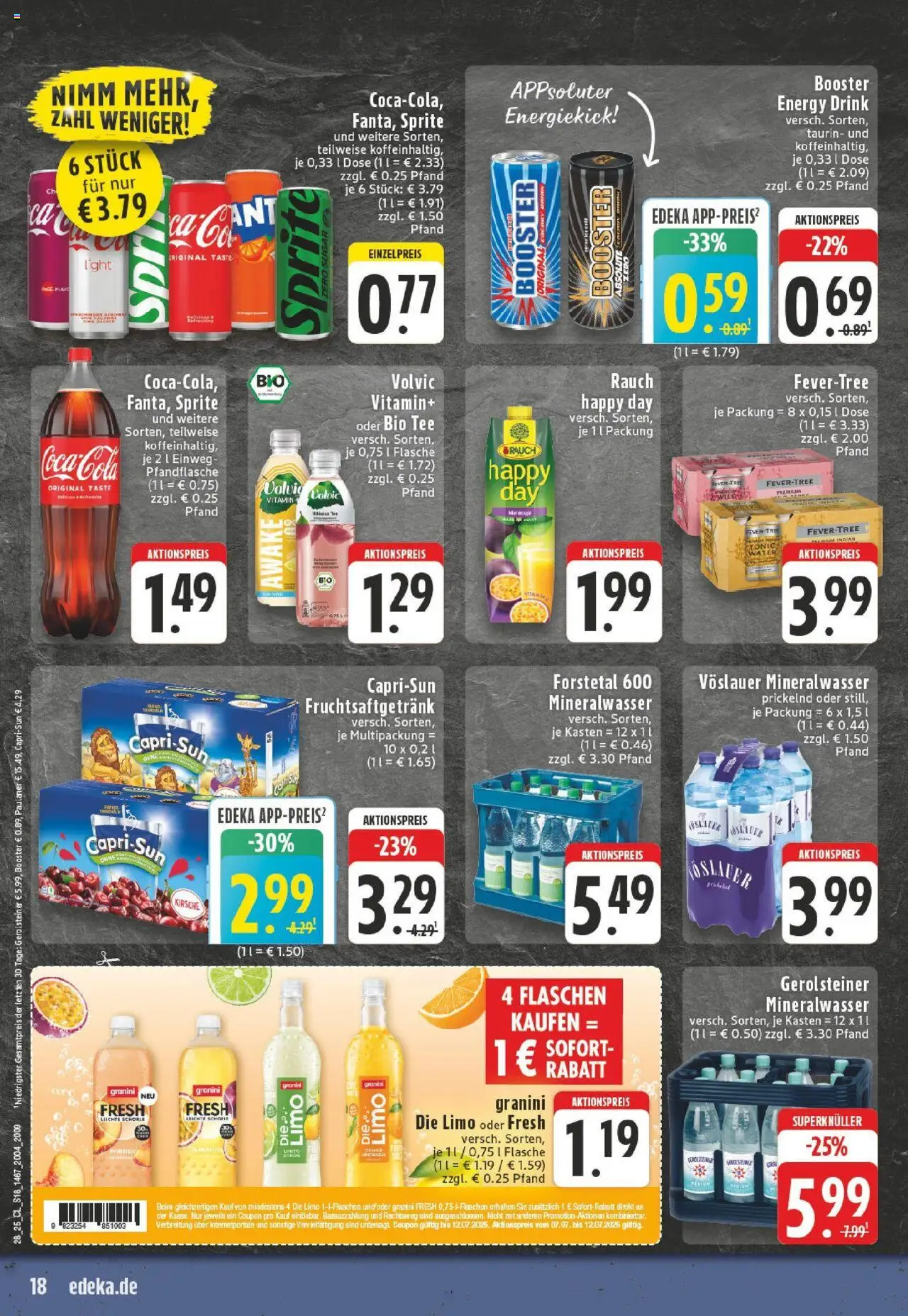 Edeka prospekt Paderborn-Elsen	 - gültig ab dem 06.07.2025 | Seite: 18 | Produkte: Energy, Tee, Paulaner, Gerolsteiner