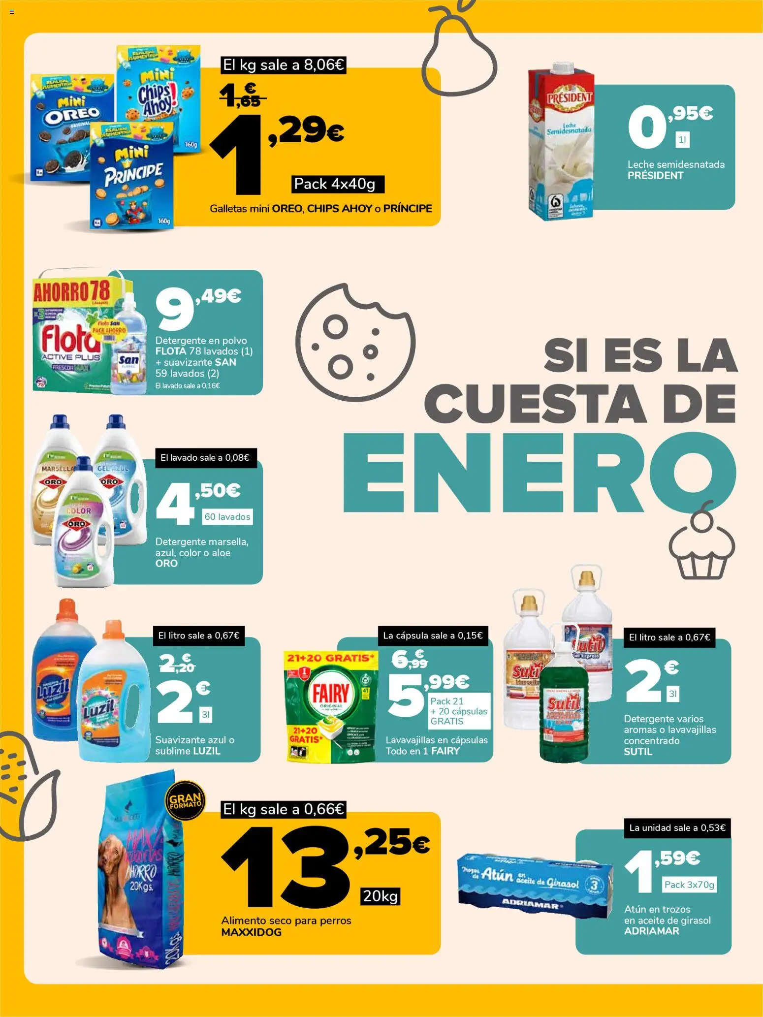 Supeco folleto │ válido desde el 08.01.2026 | Página: 6 | Productos: Detergente, Leche, Galletas, Aceite de girasol
