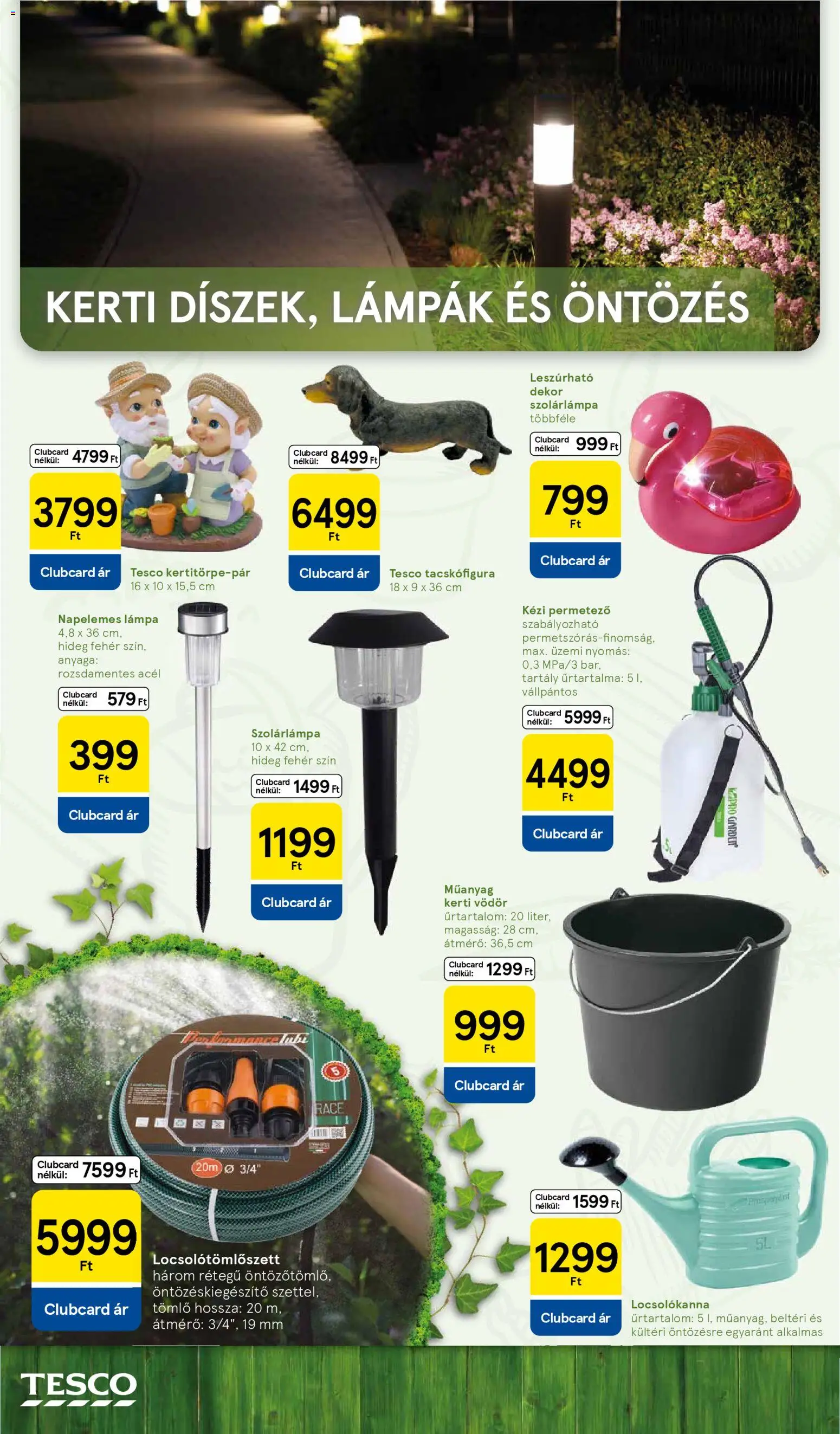 Tesco akciós ujság - amely érvényes a következő dátumtól: 04.03.2026 | Oldal: 10 | Termékek: Permetező, Tömlő, Lámpa, Szolárlámpa