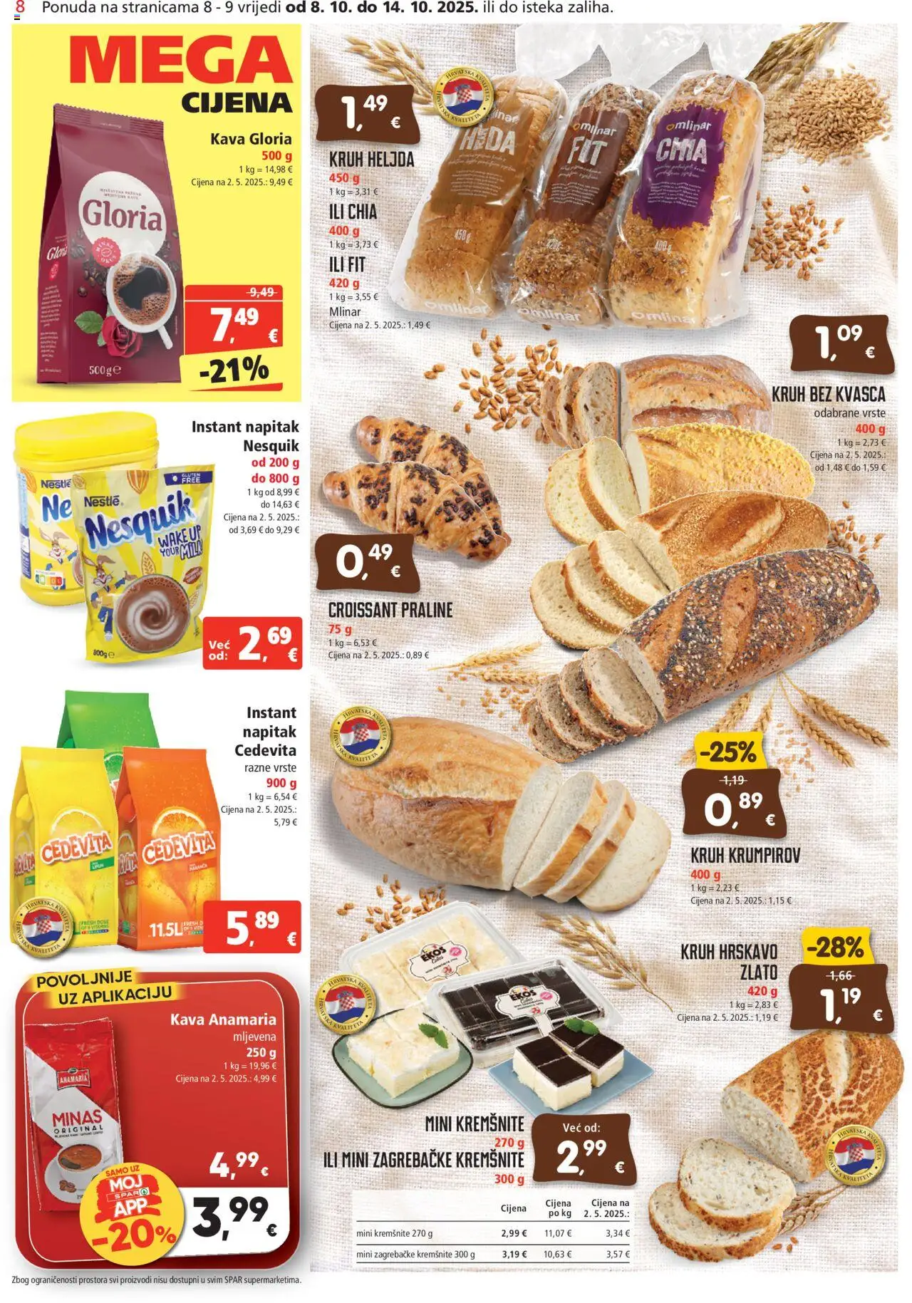 Spar katalog | vrijedi od 08.10.2025 | Stranica: 8 | Proizvodi: Praline, Kava, Nesquik, Cedevita