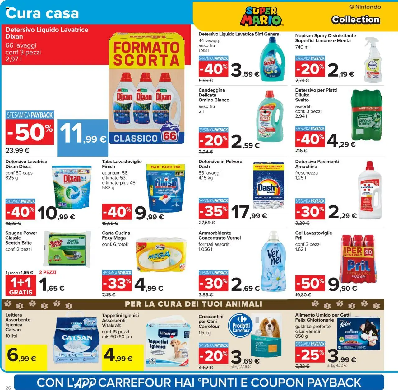 Volantino Carrefour del 10.10.2025 | Pagina: 26 | Prodotti: Detersivo in polvere, Ammorbidente, Limone, Lavatrice