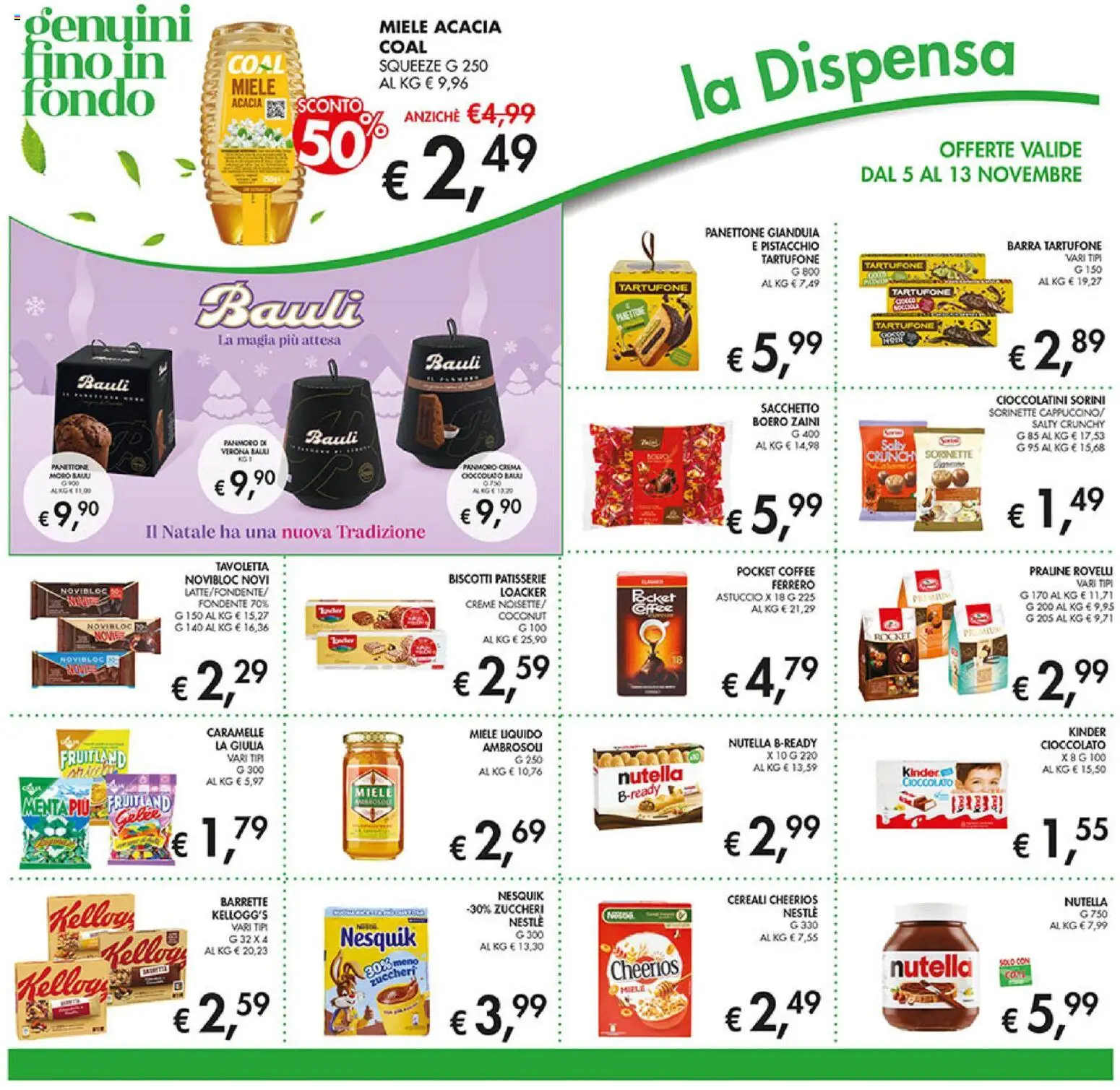 Volantino Coal del 05.11.2025 | Pagina: 18 | Prodotti: Biscotti, Panettone, Menta, Miele