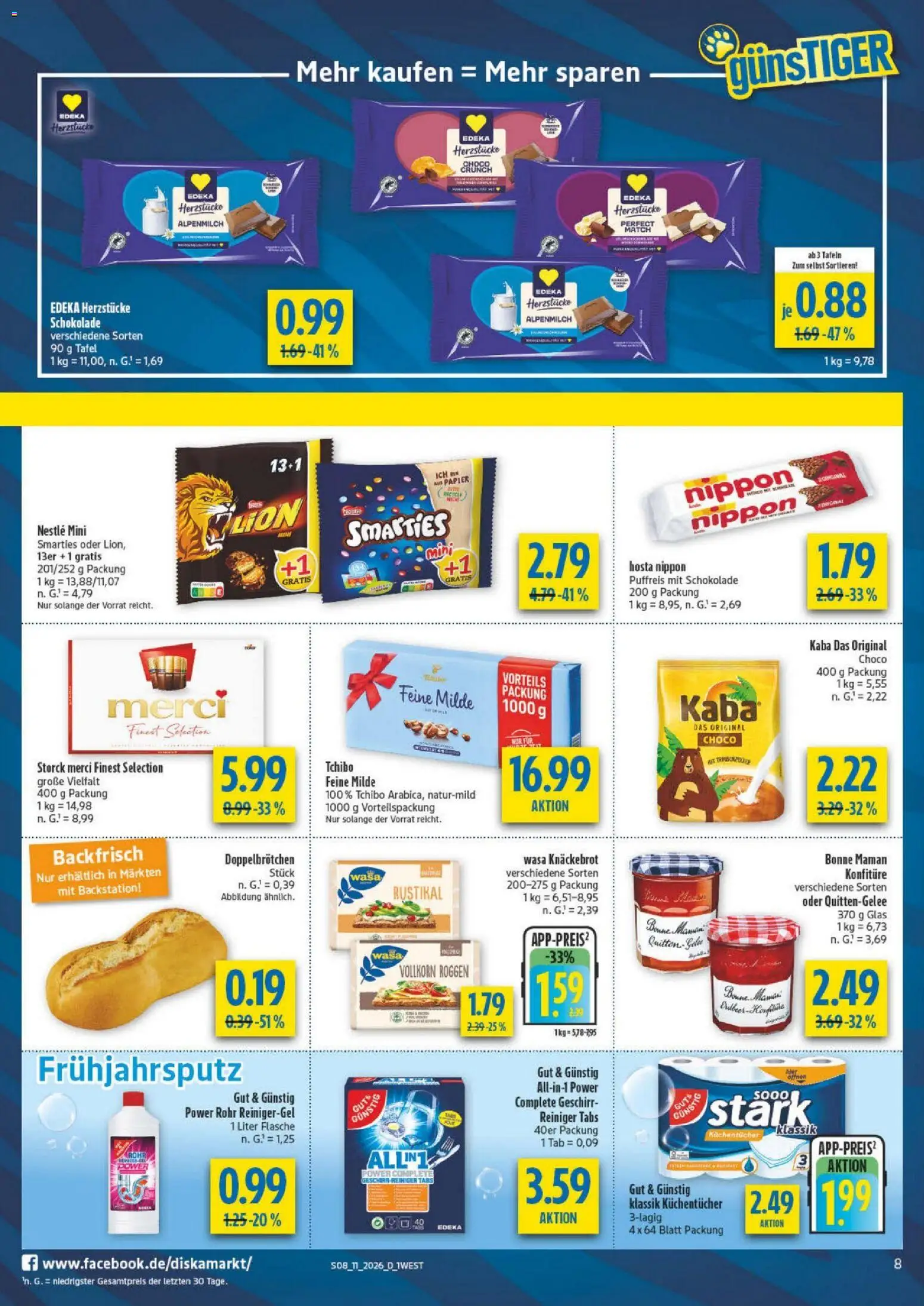 Diska - Diska Angebote Bayern KW11 – gültig ab 09.03.2026 | Seite: 8 | Produkte: Merci, Schokolade, Smarties, Bonne maman