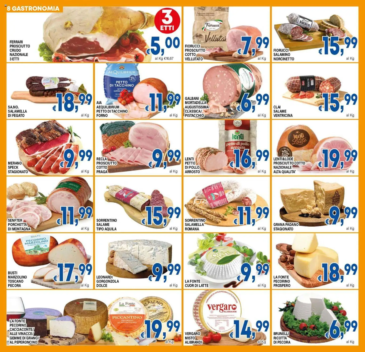 Volantino DEM del 16.01.2026 | Pagina: 8 | Prodotti: Petto di Pollo, Latte, Gorgonzola, Pecorino